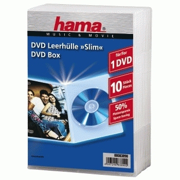 Hama Flaches Jewel-Case für CD/DVD-Aufbewahrung - Kapazität: 1 CD - durchsichtig (Packung mit 10), Ansicht 2