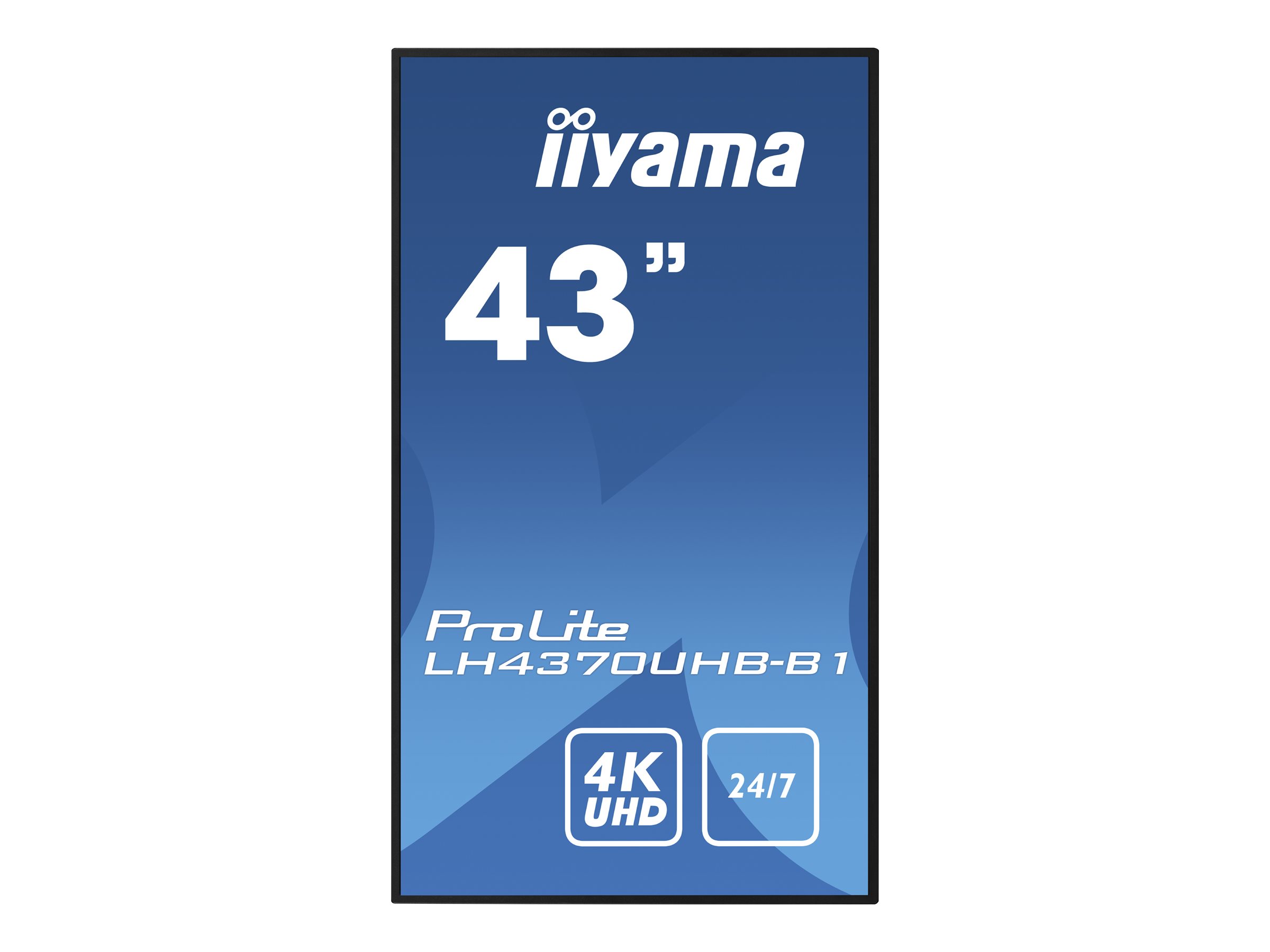 Iiyama LH4370UHB-B1 43inch VA Super Slim 4K UHD Landscape or Portrait 4000:1 700cd/m2 2xHDMI USB LAN RS232 Android 9 OS