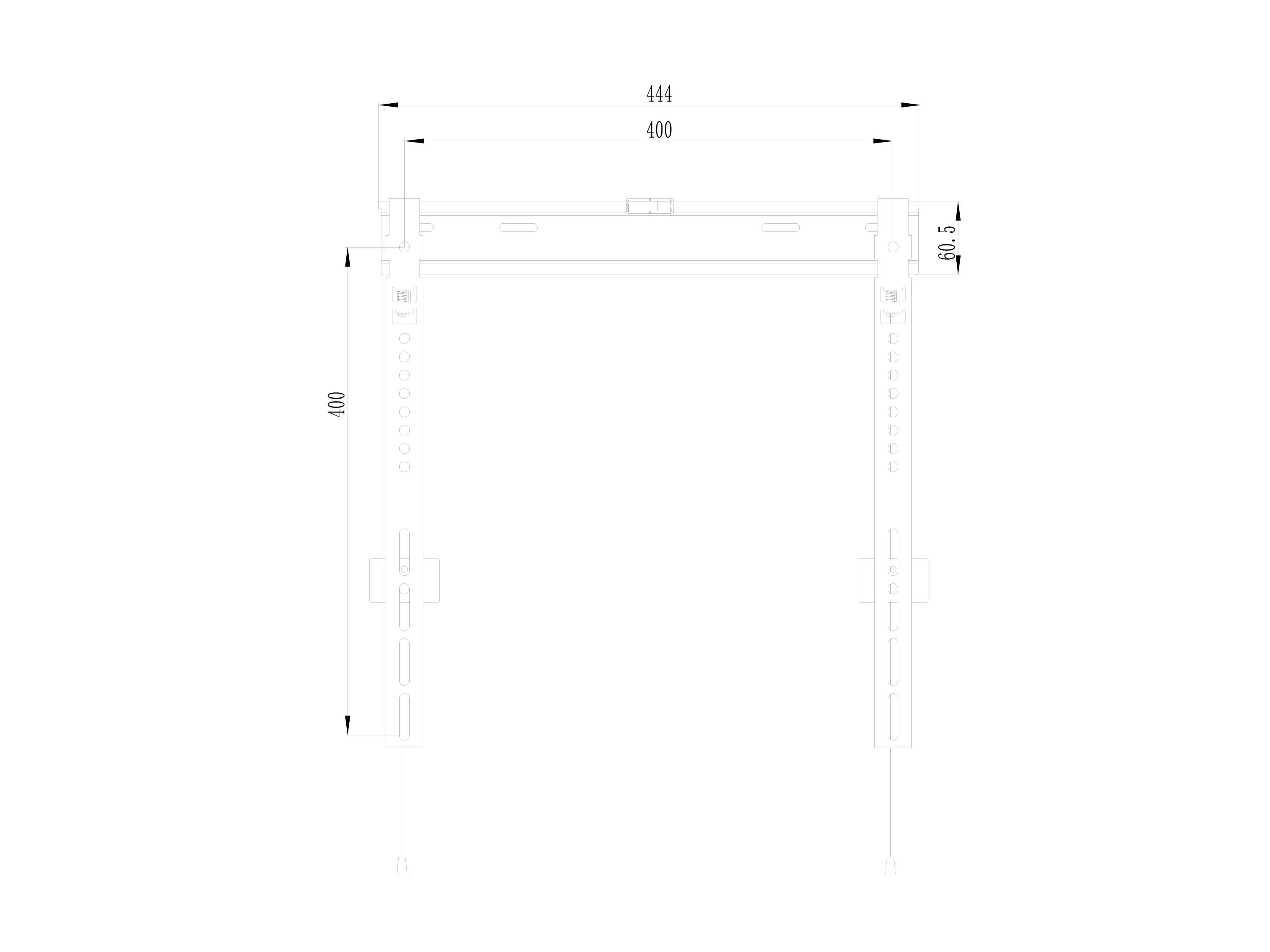 Equip Pro Fixed TV Wall Mount Bracket - Klammer - für Flachbildschirm - Stahl - pulverbeschichtet schwarz - 81.3-139.7cm, Ansicht 4