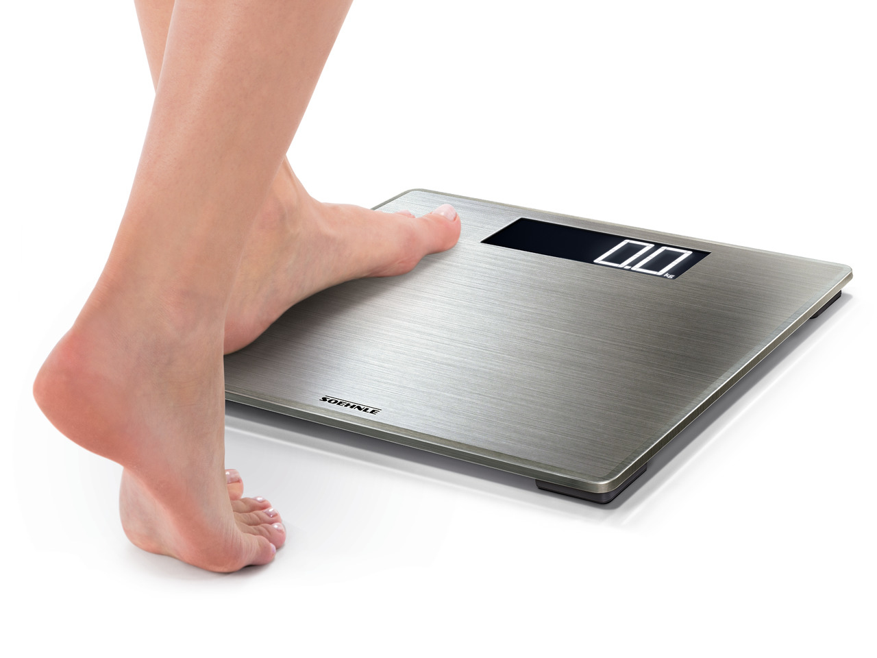Soehnle Style Sense Safe 300 - Elektronische Personenwaage - 180 kg - 100 g - Edelstahl - kg - lb - ST - Rechteck, Ansicht 3