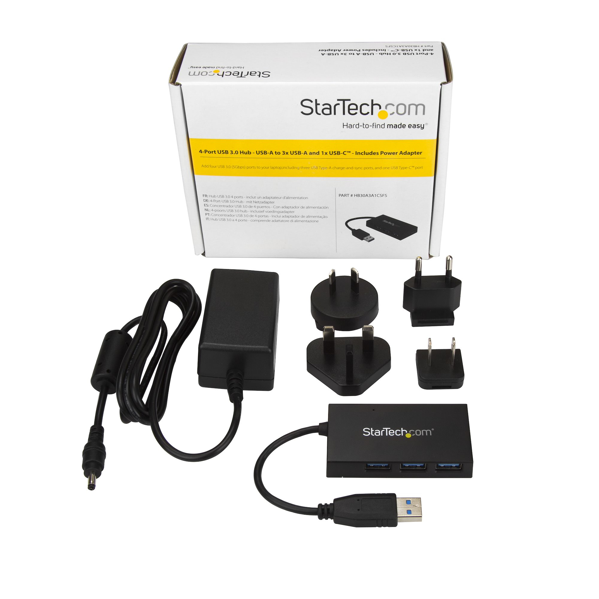 StarTech.com 4 Port USB 3.0 Hub - USB-A auf 3x USB-A und 1x USB-C, Ansicht 2