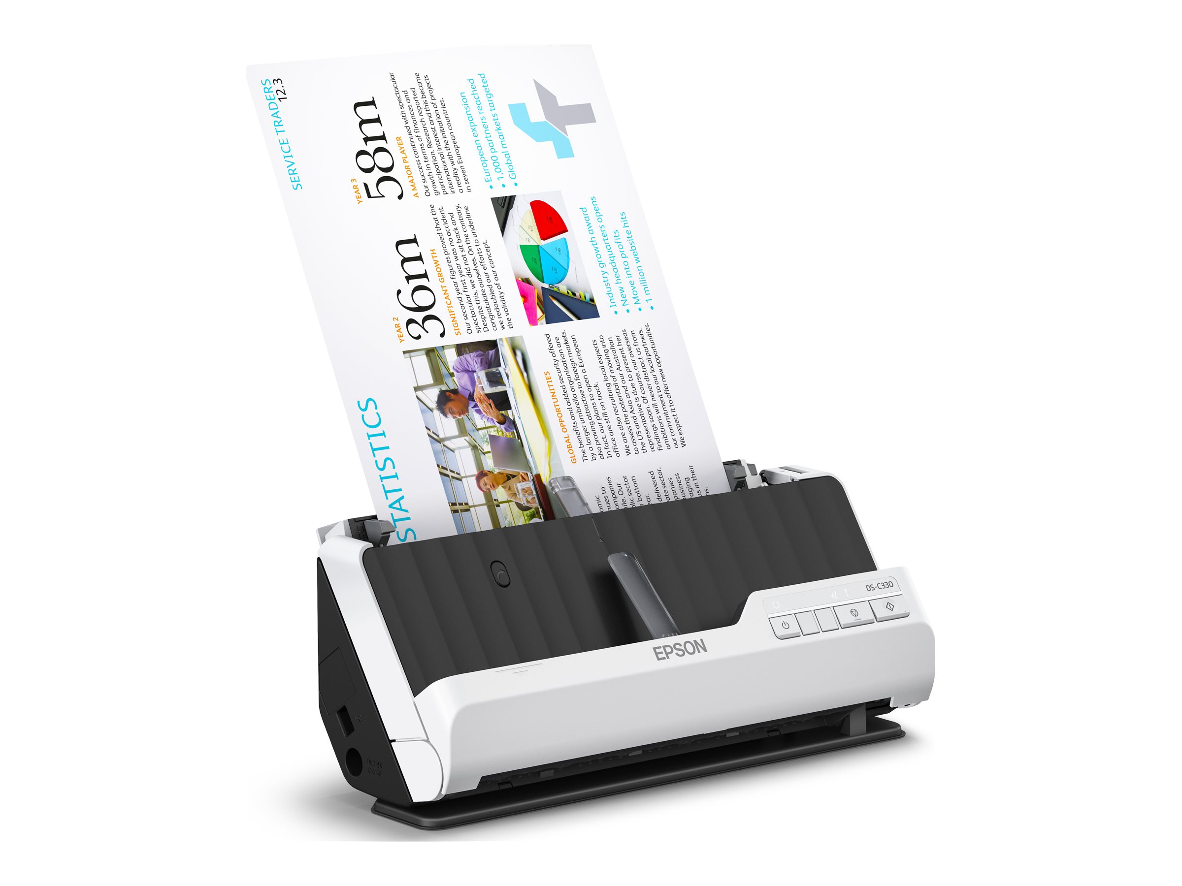Epson DS-C330 - Einzelblatt-Scanner - Duplex - A4/Legal - 600 dpi x 600 dpi - automatischer Dokumenteneinzug (20 Seiten)