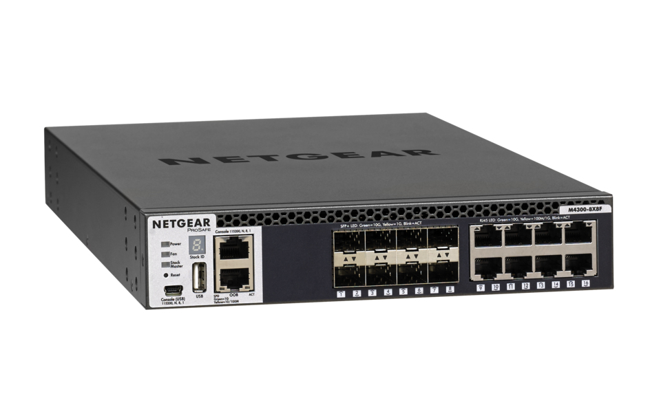 Netgear M4300-8X8F - Switch - L3 - managed - 8 x 10/100/1000/10000 + 8 x 10 Gigabit SFP+, Ansicht 2