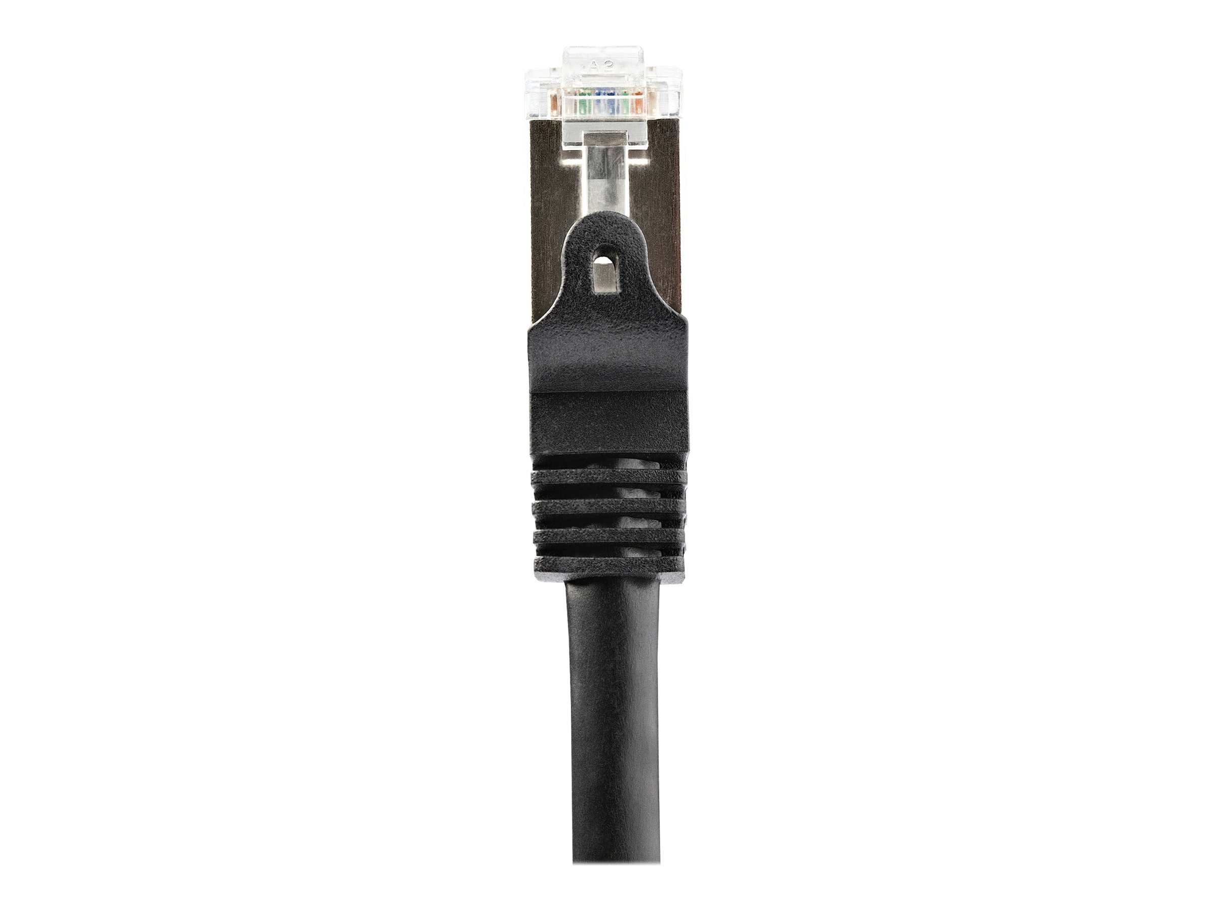 StarTech.com Startech 1m CAT6 Ethernet Cable, 10 Gigabit Shielded Snagless RJ45 100W PoE Patch Cord, CAT 6 10GbE SFTP Network Cable w/Strain Relief, Black, Wiring is UL Certified/TIA - Category 6 - 26AWG (N6SPAT1MBK)