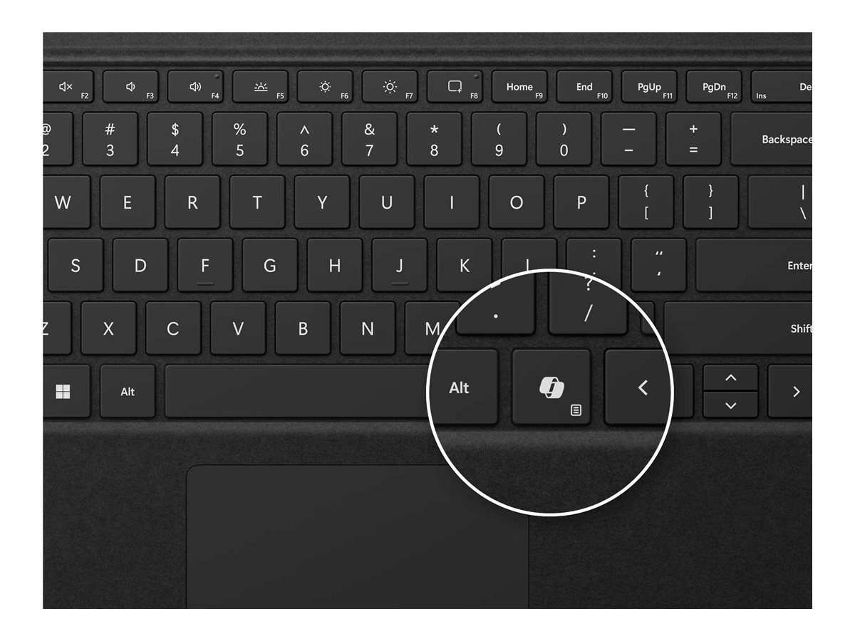 Microsoft Surface Pro Keyboard - Tastatur - mit Trackpad Beschleunigungsmesser Surface Slim Pen 2 Ablage- und Ladeschale