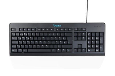 DIGITUS CK10, kabelgebundene Tastatur, Deutsches Layout (QWERTZ), 105 Tasten