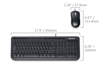 Microsoft Wired Desktop 600 - Tastatur-und-Maus-Set - TL: Französisch, AZERTY, Ansicht 2