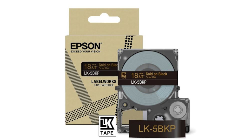 Epson LabelWorks LK-5BKP - Metallic - gold auf schwarz - Rolle (1,8 cm x 9 m), Ansicht 2