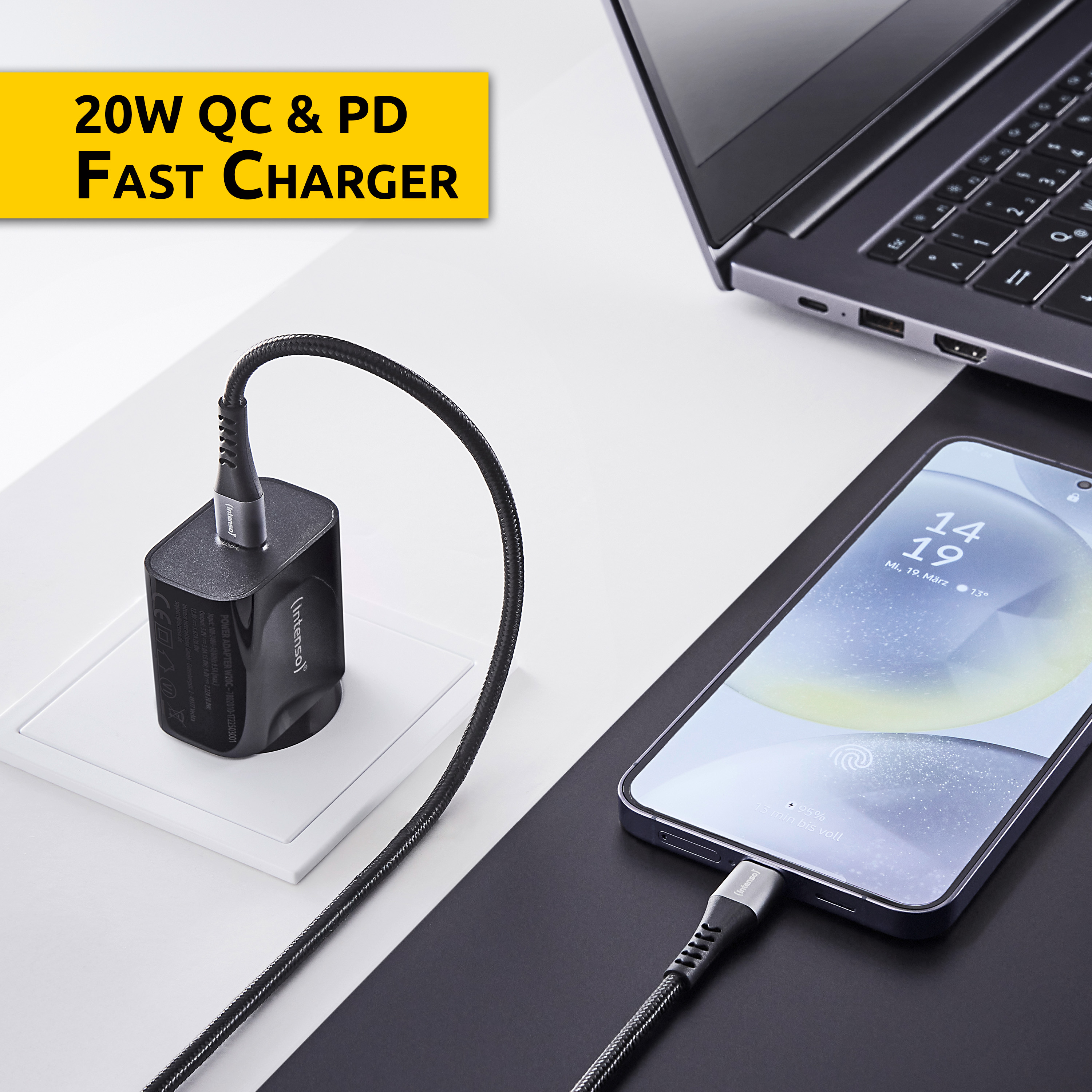 Intenso W20C black USB-C Adapter 20 W Schwarz, Ansicht 4