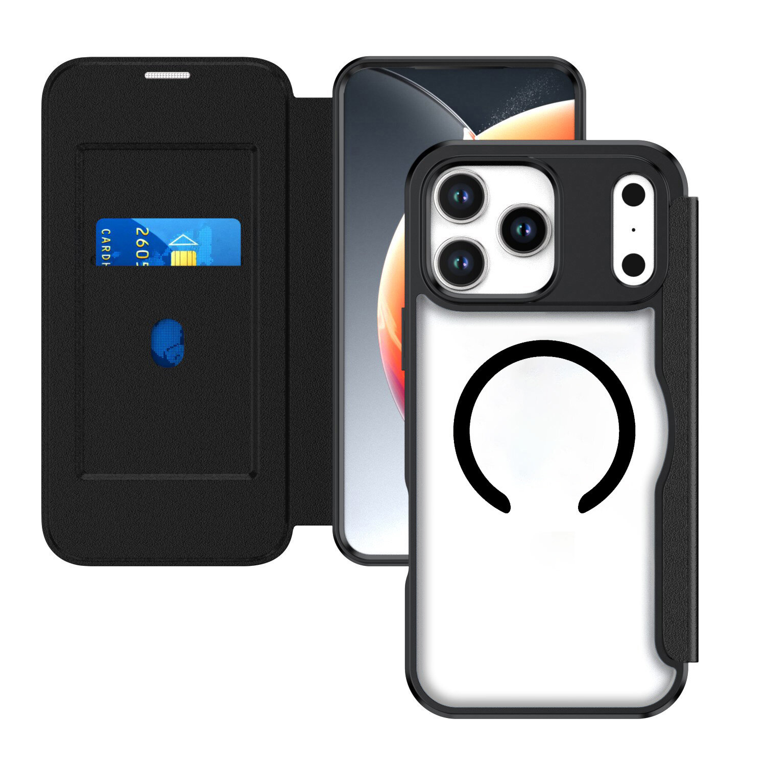 4smarts Urban Pro Flipcase Apple iPhone 17 Qi2 ready black, Ansicht 4