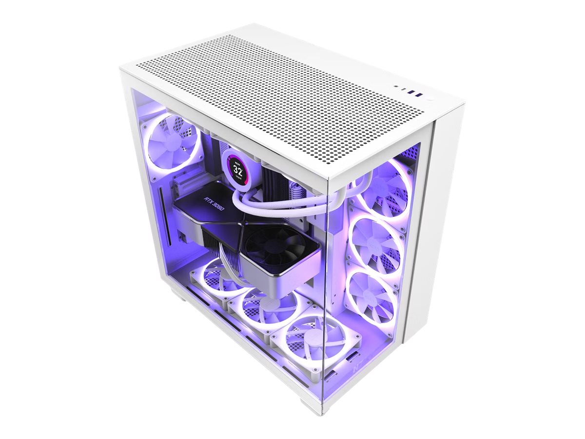 NZXT H series H9 Flow - Mid tower - ATX - Seitenteil mit Fenster (gehärtetes Glas)