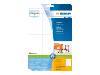 HERMA Premium - Papier - matt - permanent selbstklebend - weiß - 70 x 50.8 mm 375 Etikett(en) (25 Bogen x 15)
