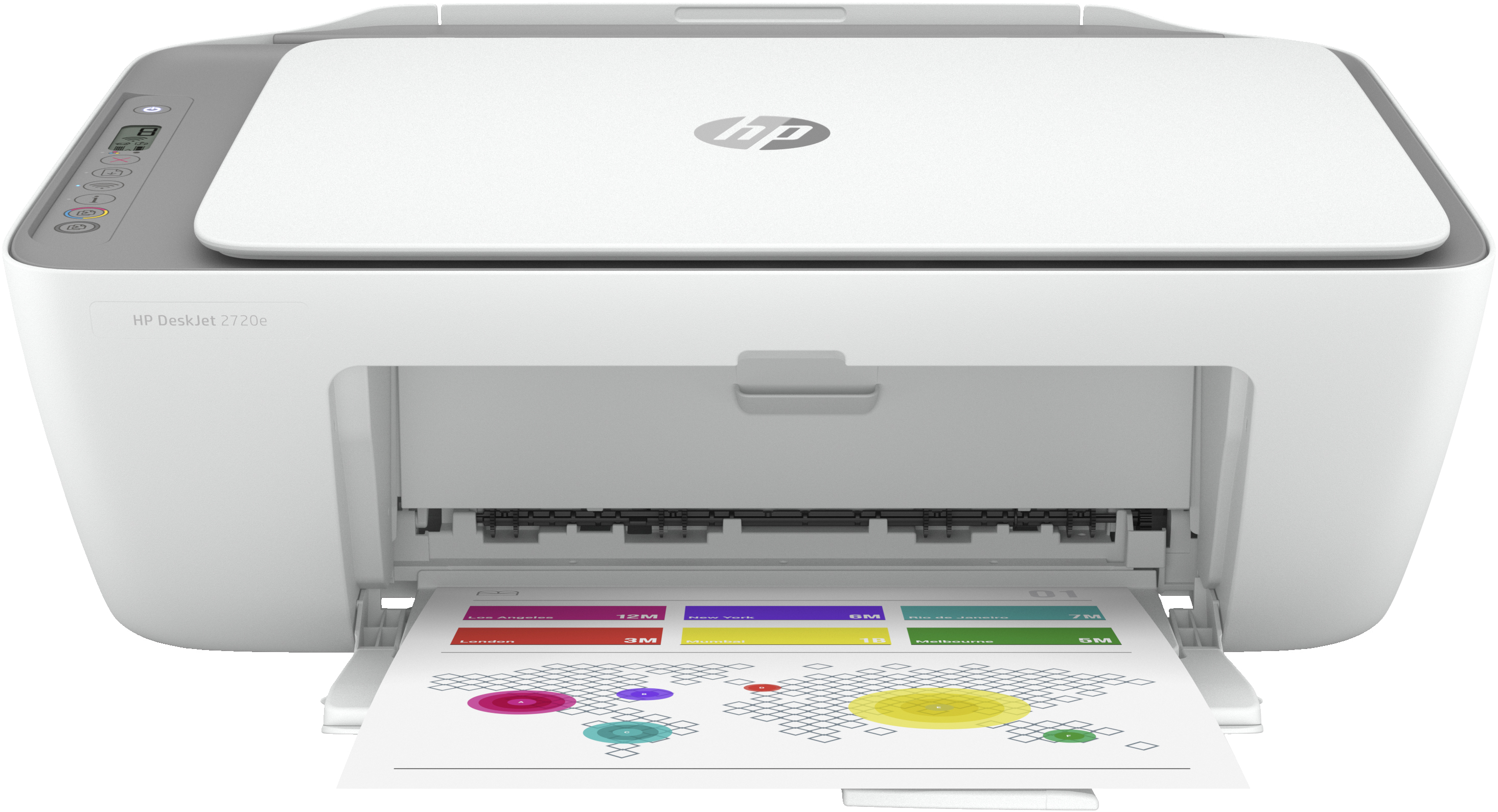 HP DeskJet 2720e All-in-One-Drucker, Thermal Inkjet, Farbdruck, 4800 x 1200 DPI, Farbkopieren, A4, Grau