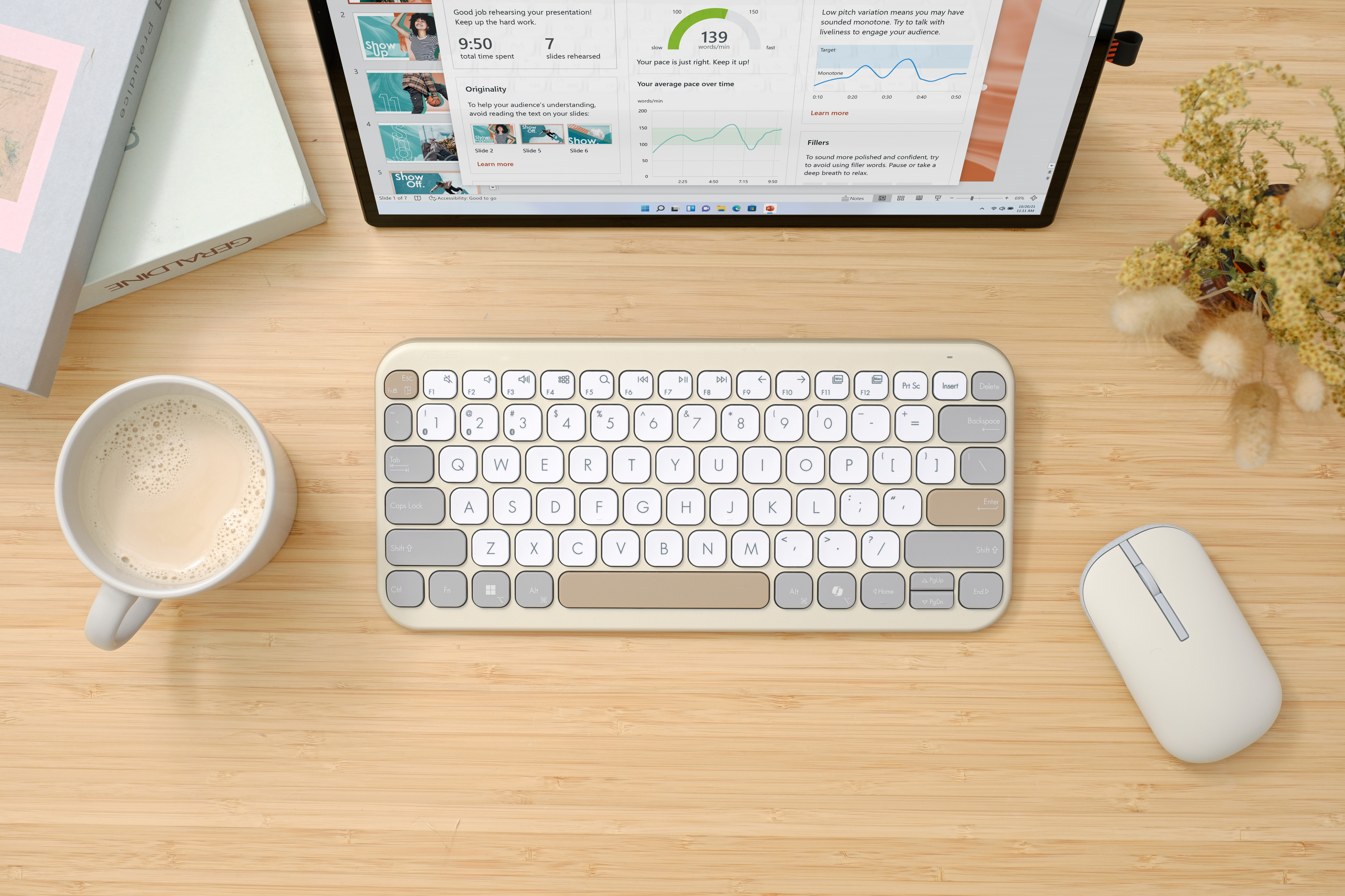 ASUS Kw100 Tastatur beige - Tastatur - TL: Deutsch, QWERTZ, Ansicht 4