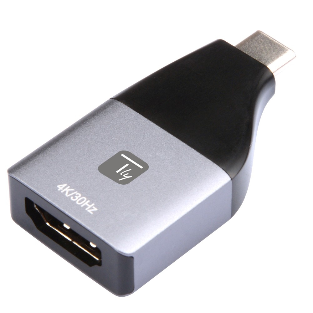 IC Intracom TECHly - Videoadapter - 24 pin USB-C männlich zu HDMI weiblich - Schwarz, Silber - unterstützt 4K 60 Hz, Ansicht 2