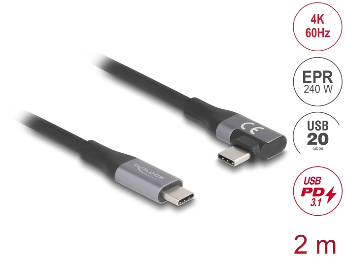 Delock USB-Kabel - 24 pin USB-C (M) gerade zu 24 pin USB-C (M), Ansicht 2