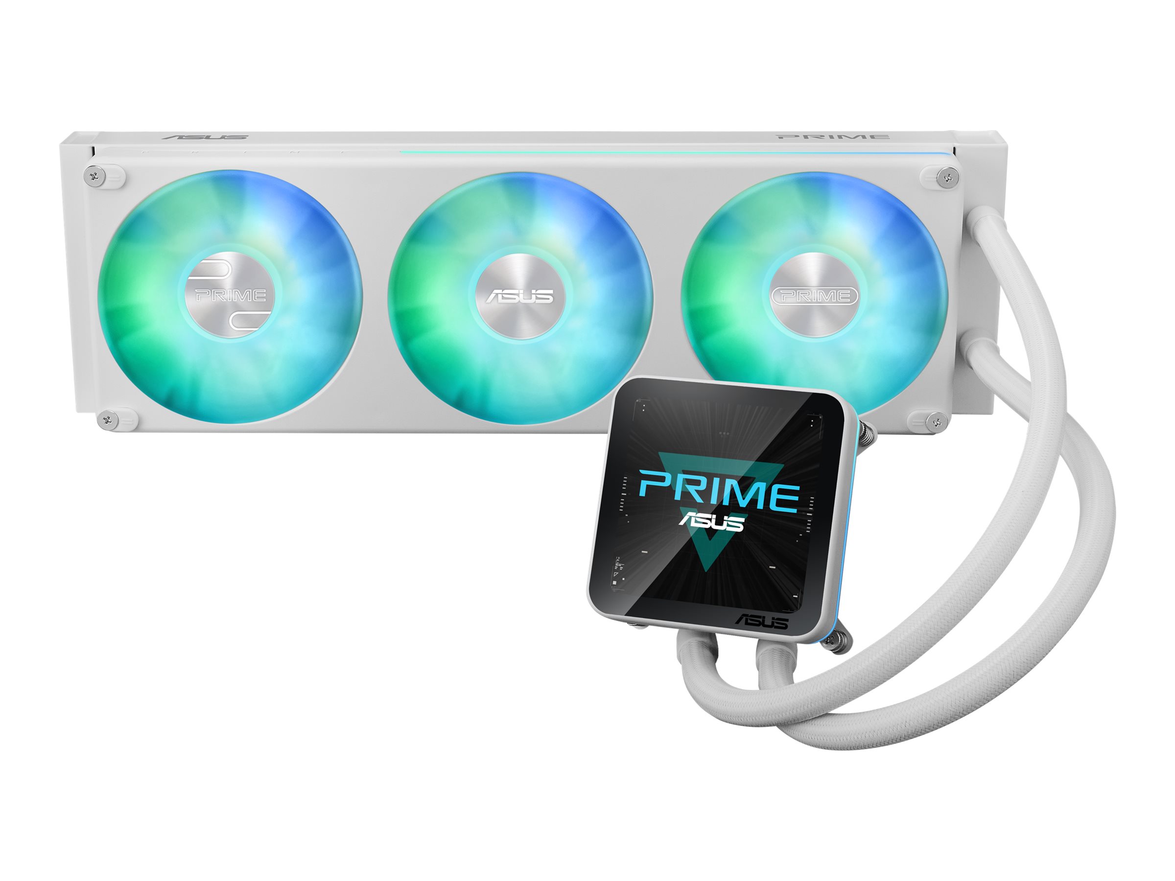 ASUS Prime LC II 360 ARGB LCD - White Edition - Prozessor-Flüssigkeitskühlsystem - Kühlergröße: 360 mm - (für: AM4, AM5, LGA1851, LGA1700)
