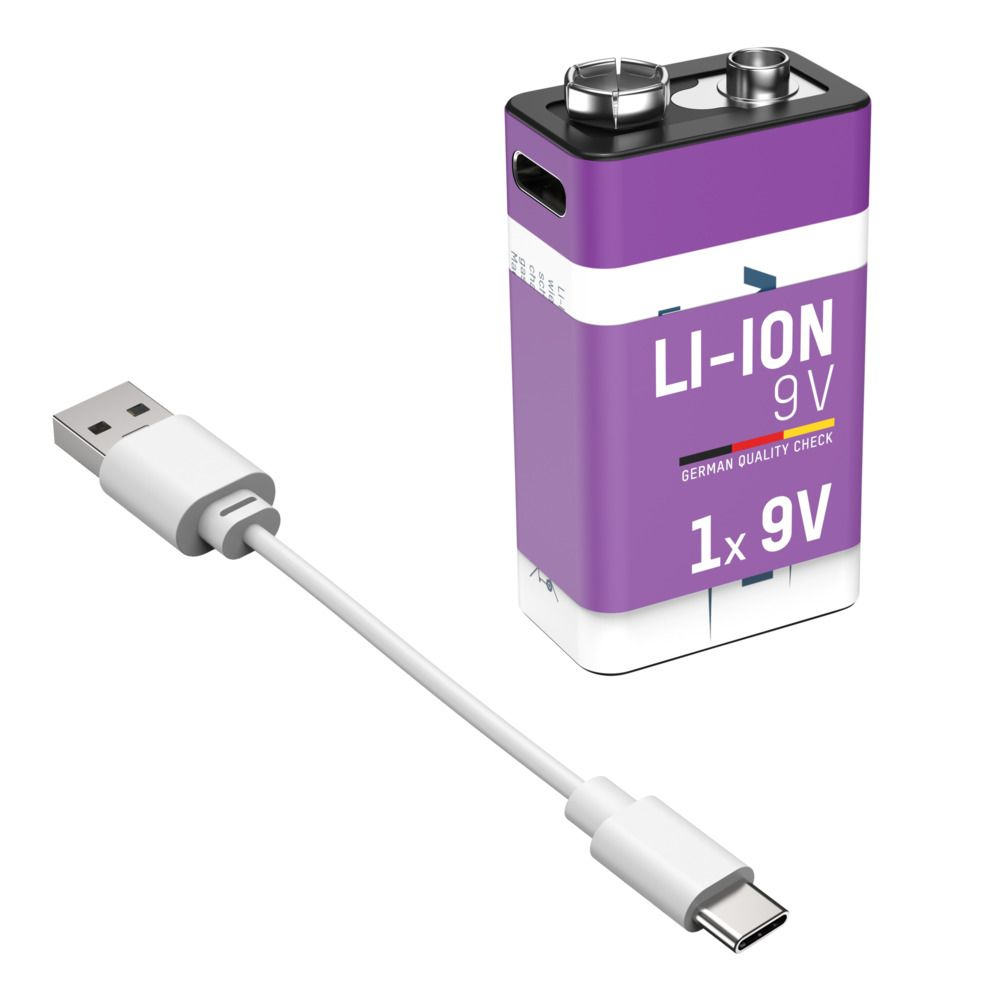 Ansmann E-Block USB-C Akku Li-Ion 400 mAh 9 V 1 St. - Akku - 9V-Block, Ansicht 3