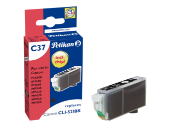 Pelikan C37 - Schwarz - kompatibel - Tintenpatrone (Alternative zu Canon CLI-521BK)