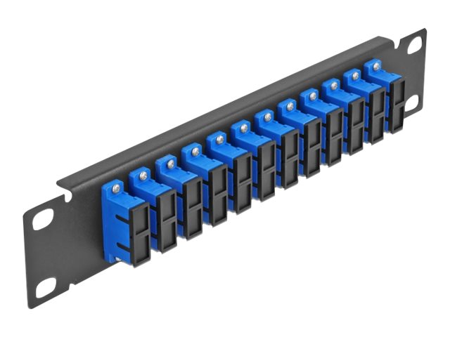 Delock Patch Panel - Rack montierbar - SC Duplex SM X 12 - Schwarz Blau - 1U - 25.4 cm (10)