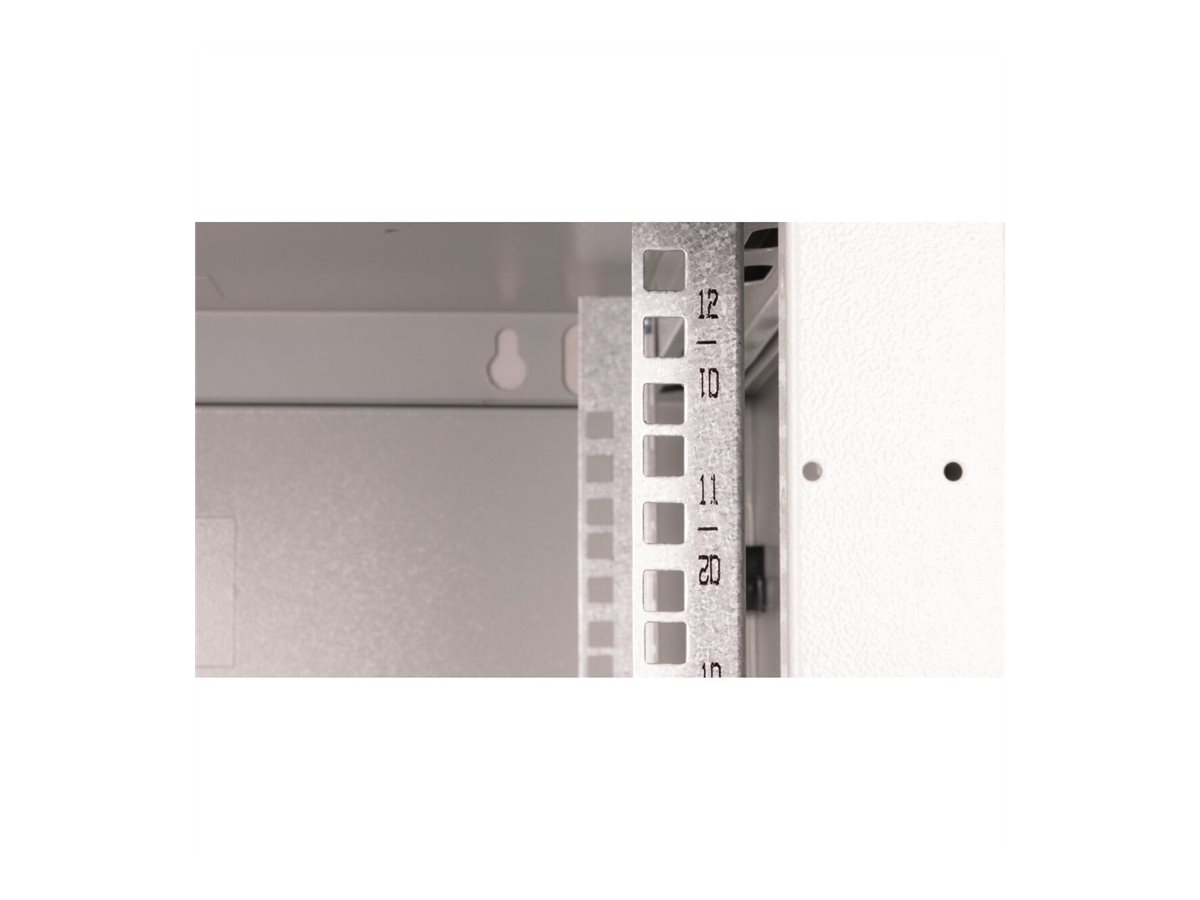 ROLINE Basic Plus - Gehäuse Netzwerkschrank - 600x600 BxT - geeignet für Wandmontage - RAL 7035, Hellgrau - 12U - 19, Ansicht 4