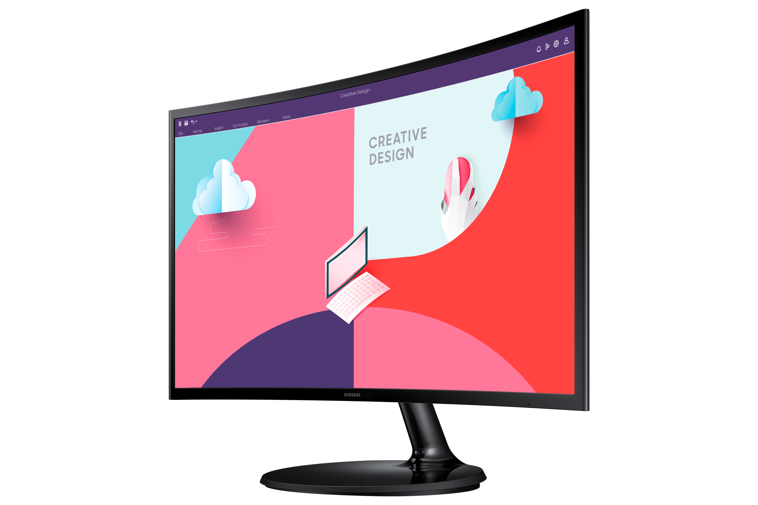 Samsung LCD C27F364EAU 27 black - Flachbildschirm (TFT/LCD), Ansicht 3