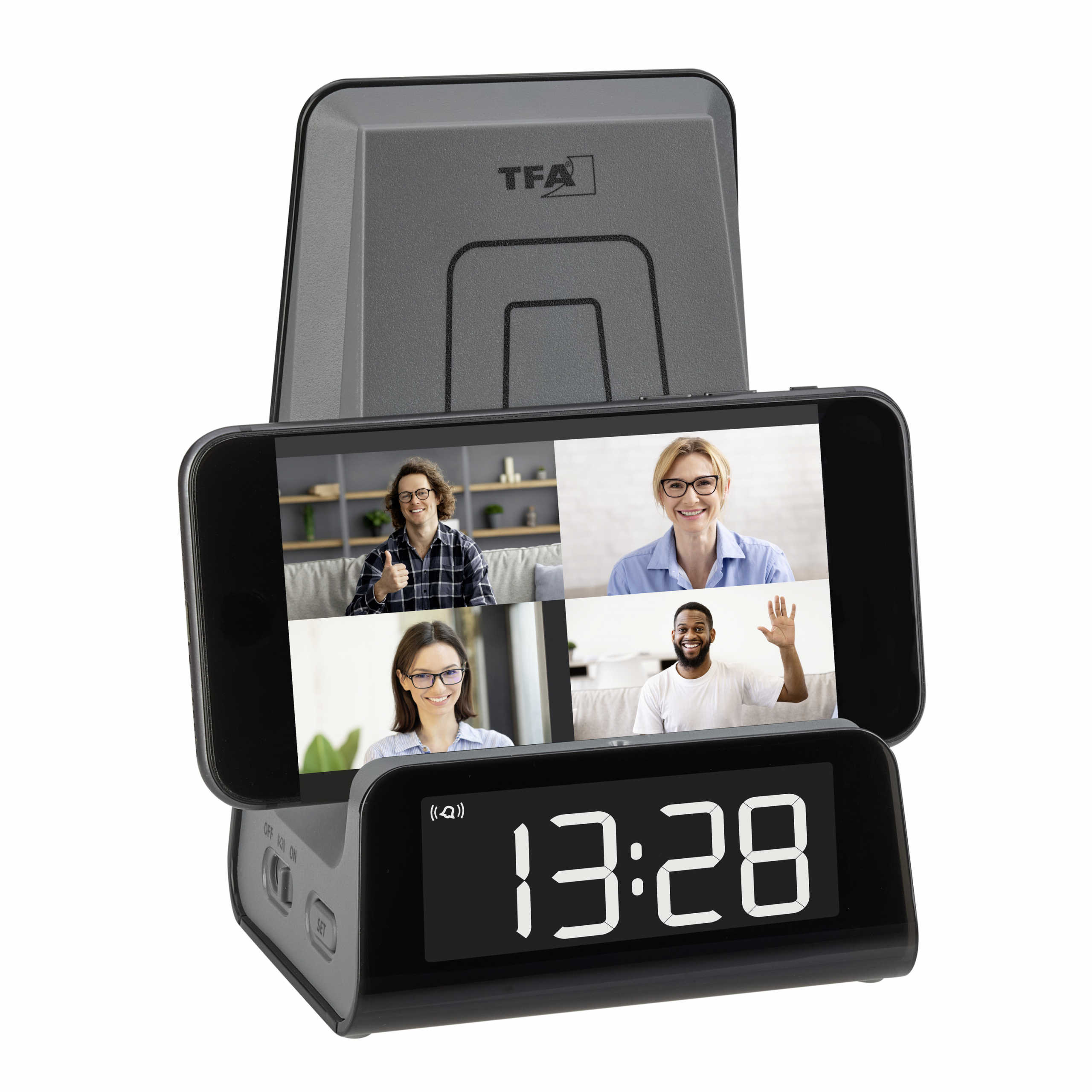 TFA 60.2033.10 - Digitaler Wecker - Anthrazit - 12/24 h - 10 W - Beide Geschlechter - LED, Ansicht 3