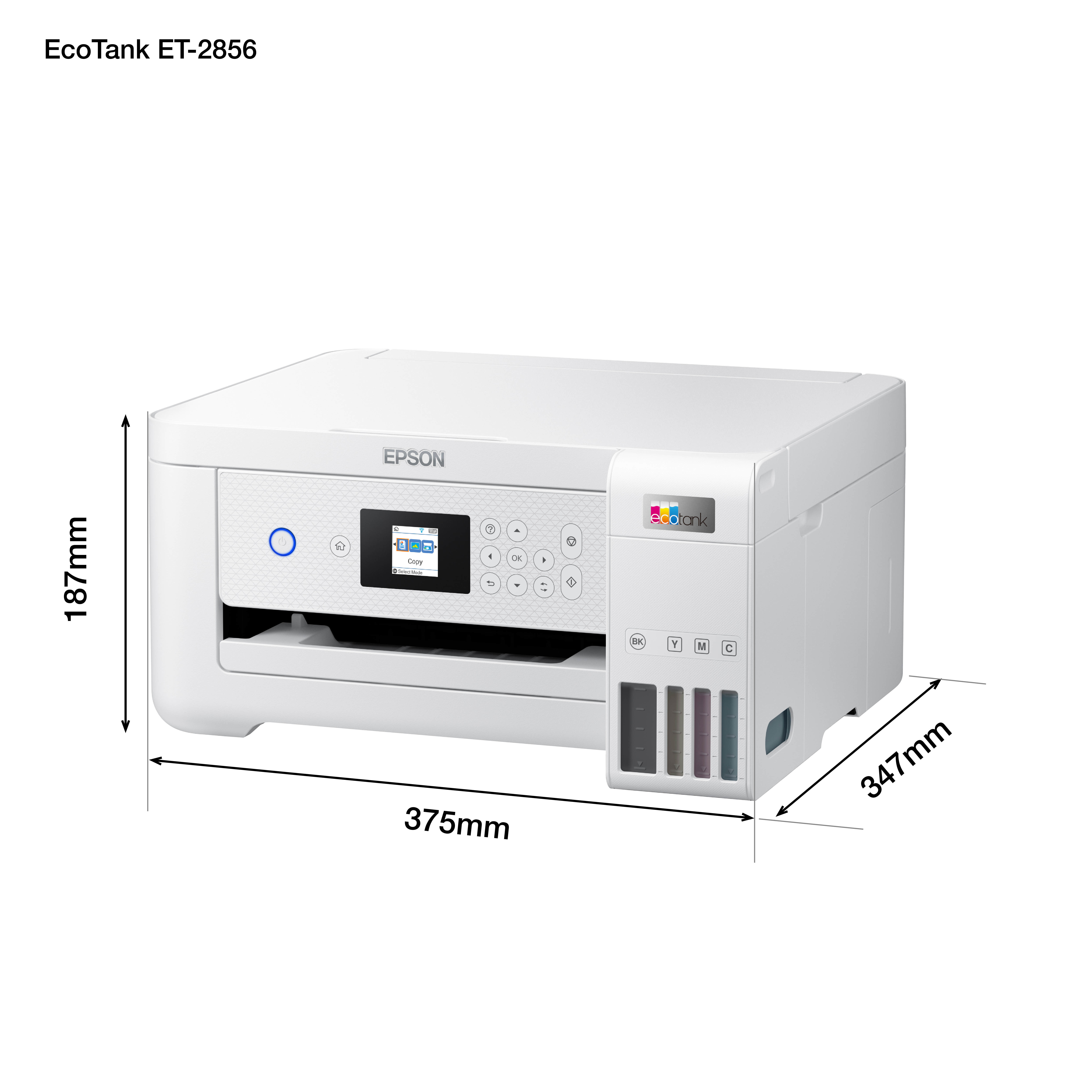 Epson EcoTank ET-2856 - Multifunktionsdrucker - Farbe - Tintenstrahl - nachfüllbar - A4 (Medien), Ansicht 2