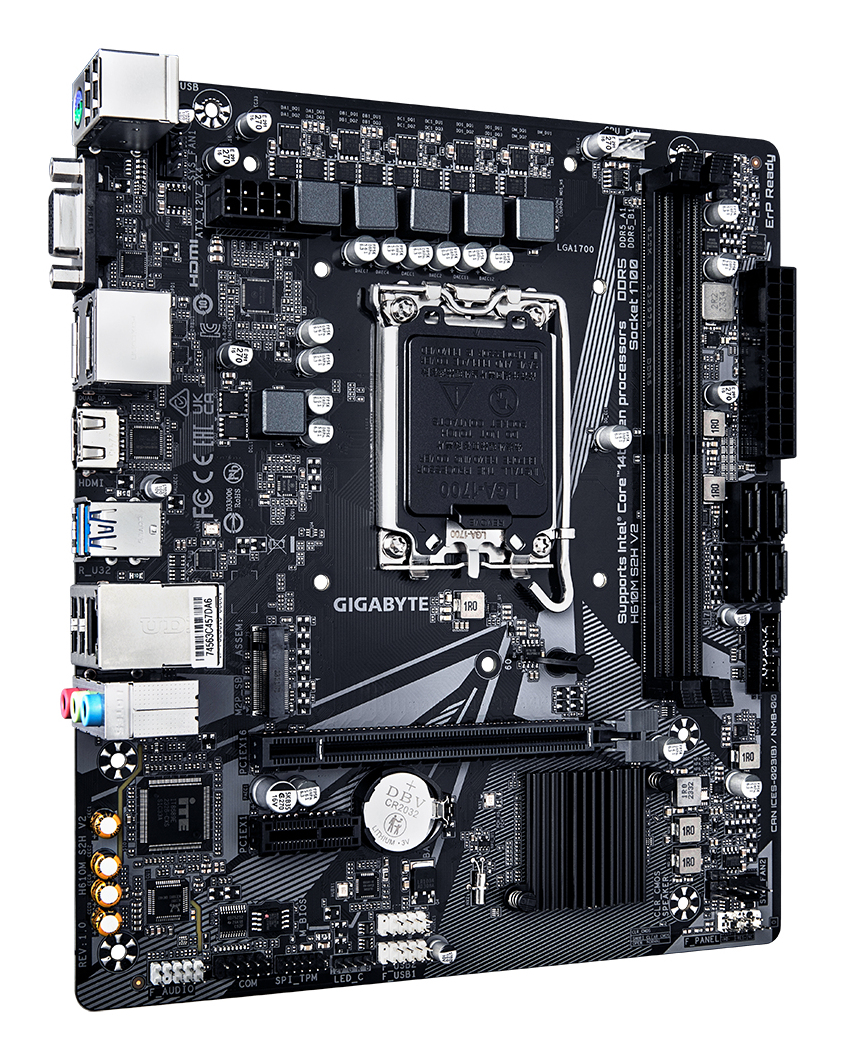Gigabyte H610M S2H V2 DDR4 - 1.0 - Motherboard - micro ATX - LGA1700-Sockel - H610 Chipsatz - USB 3.2 Gen 1, Ansicht 4