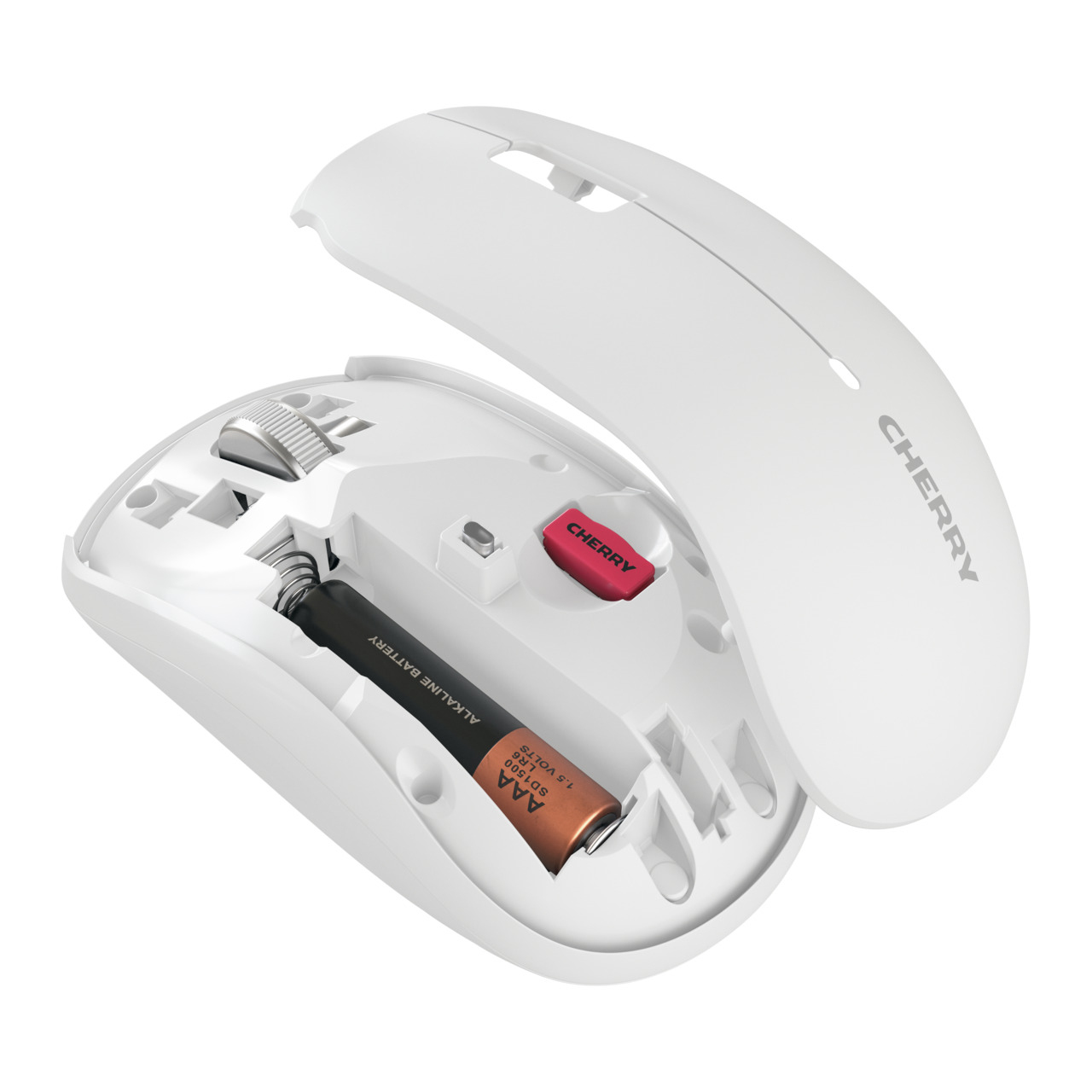 Cherry MW 2200 - Maus - ergonomisch - rechts- und linkshändig - optisch - 3 Tasten - kabellos - 2.4 GHz - Weiß, Ansicht 2