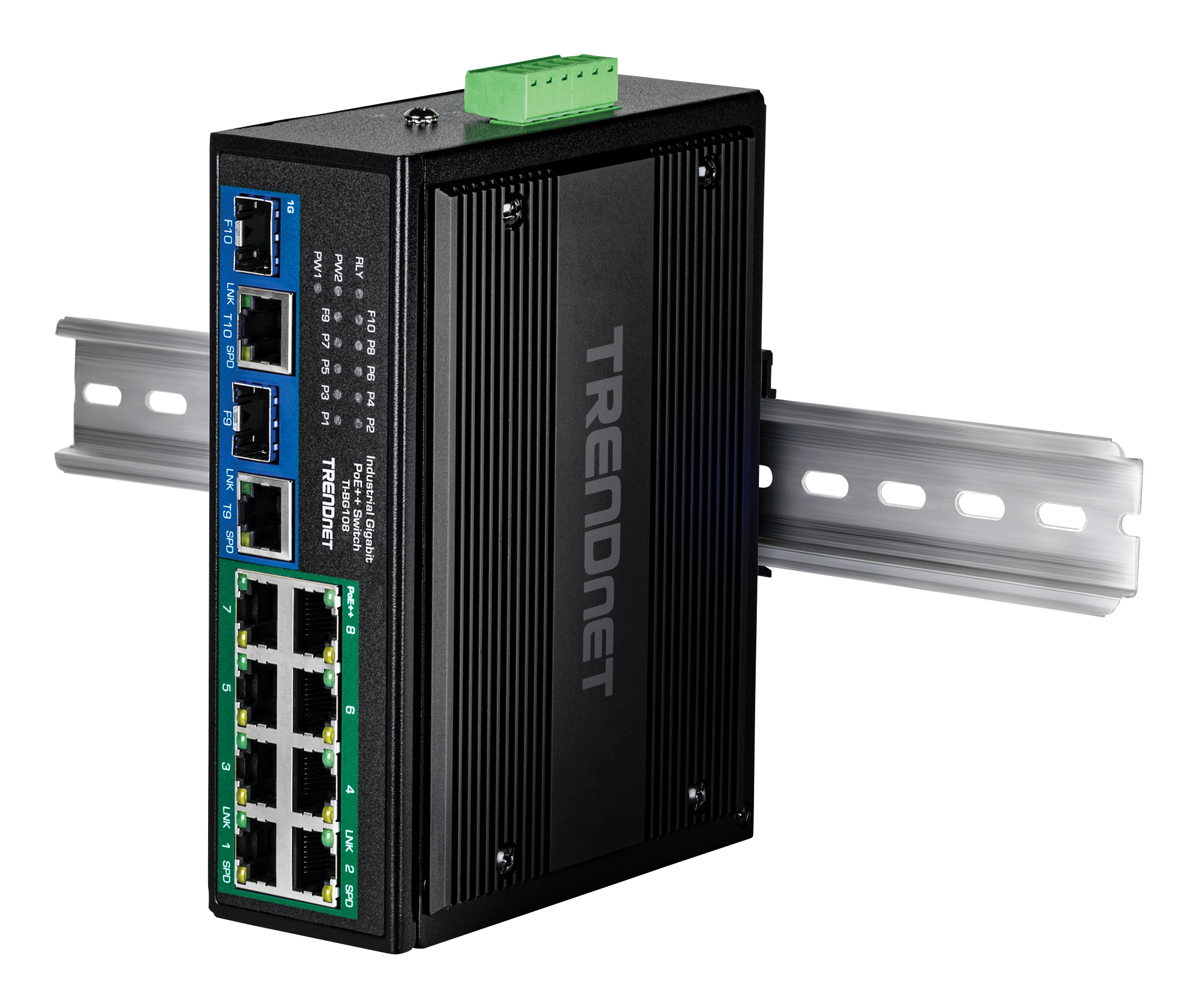 TRENDnet TI-BG108 - Version v1.0R - Switch - industriell - unmanaged - 8 x 10/100/1000 (PoE++), Ansicht 2