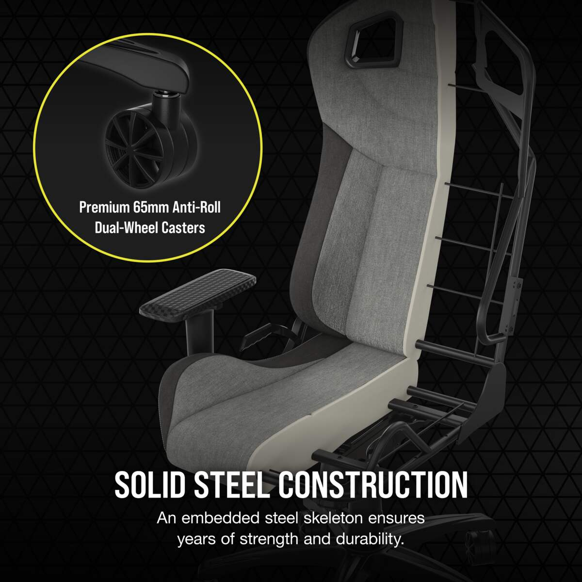 Corsair T3 RUSH - Gaming-Sessel - Armlehnen - T-förmig, Ansicht 4