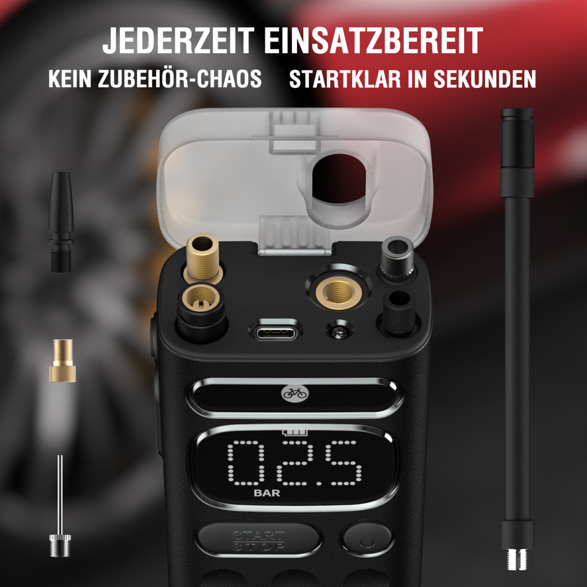 4smarts Elektrische Luftpumpe VoltPump X - Reisegroesse, Ansicht 4