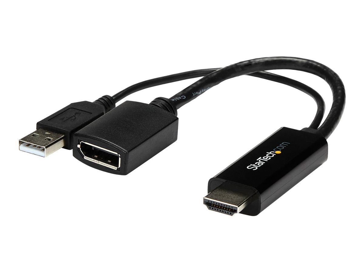 StarTech.com Startech 4K 30Hz HDMI to DisplayPort Video Adapter w/ USB Power - 6 in - HDMI 1.4 (Male)