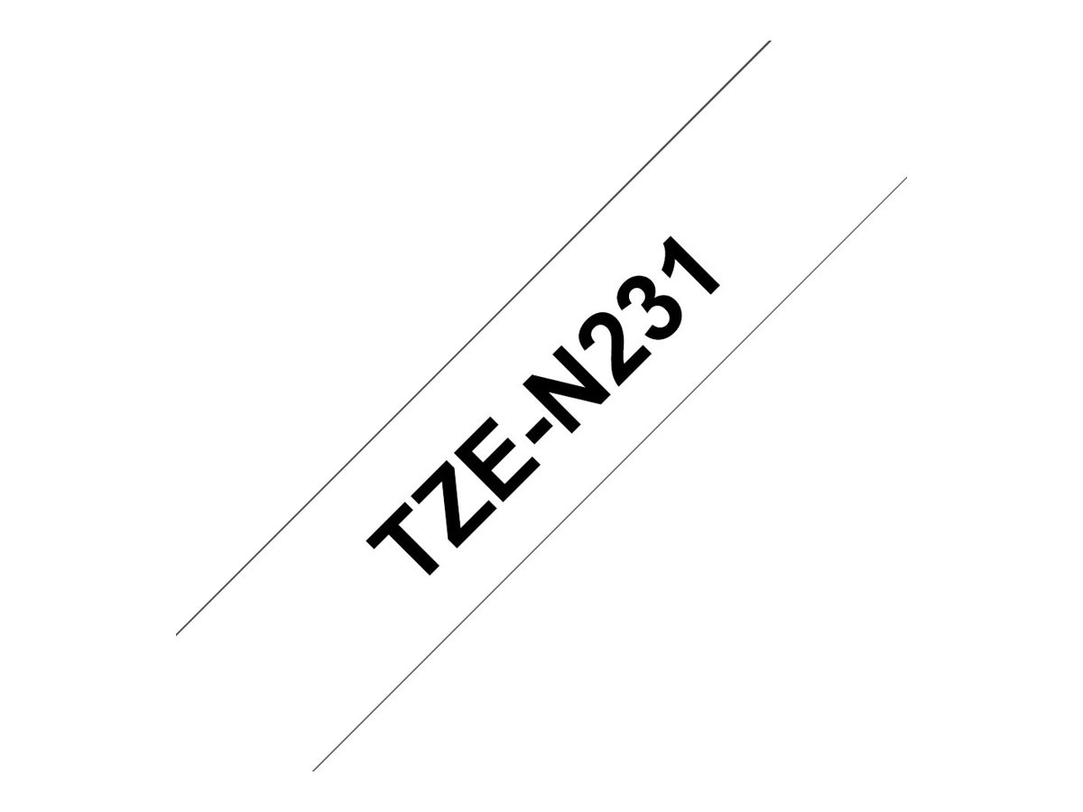 Brother TZe-N231 - Schwarz auf Weiß - Rolle (1,2 cm x 8 m), Ansicht 4