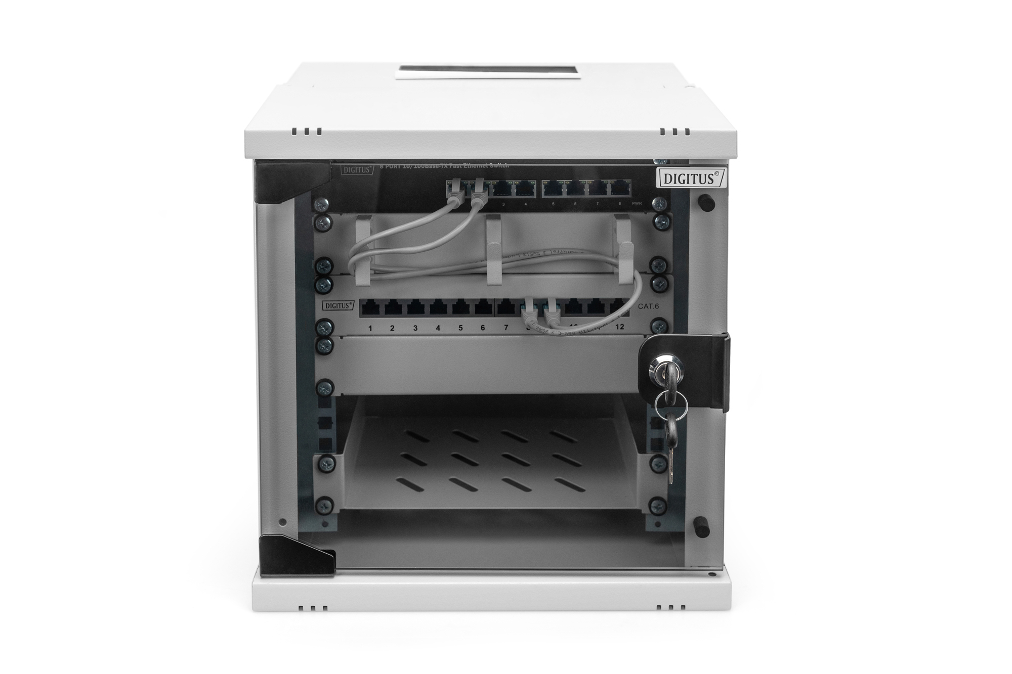 DIGITUS 25.4cm 10Zoll 6U wall mounting cabinet SOHO PRO 325 x 315 300mm grey - Wandgehäuse, Ansicht 4