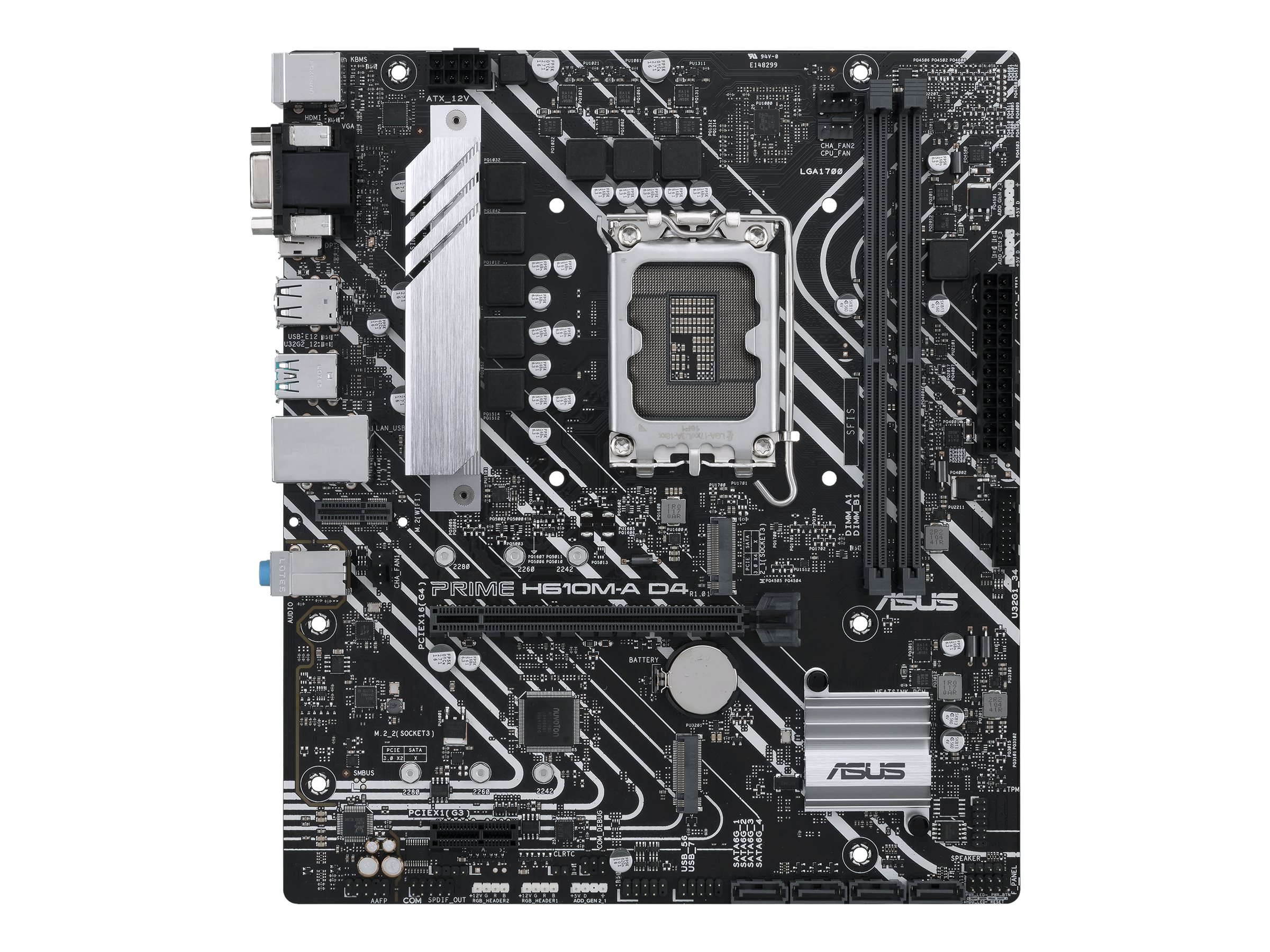 ASUS PRIME H610M-A D4-CSM - Motherboard - micro ATX - LGA1700-Sockel - H610 Chipsatz - USB 3.2 Gen 1, USB 3.2 Gen 2 - Gi