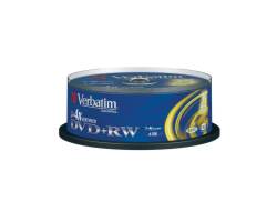 Verbatim - 25 x DVD+RW - 4.7 GB 4x - mattsilber - Spindel