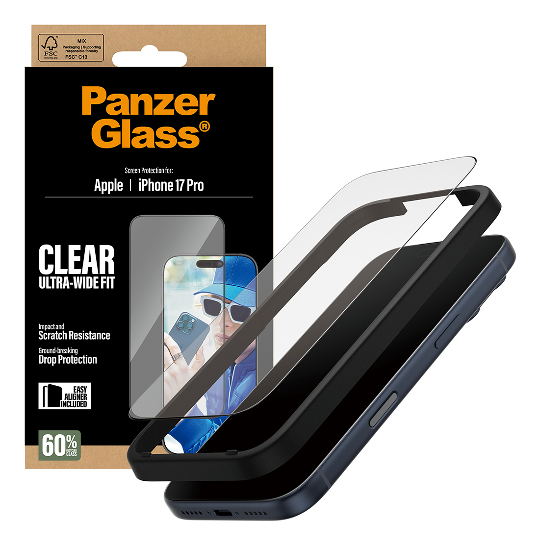 PanzerGlass Bildschirmschutz für Handy - Ultra-Wide Fit mit EasyAligner, Ansicht 2