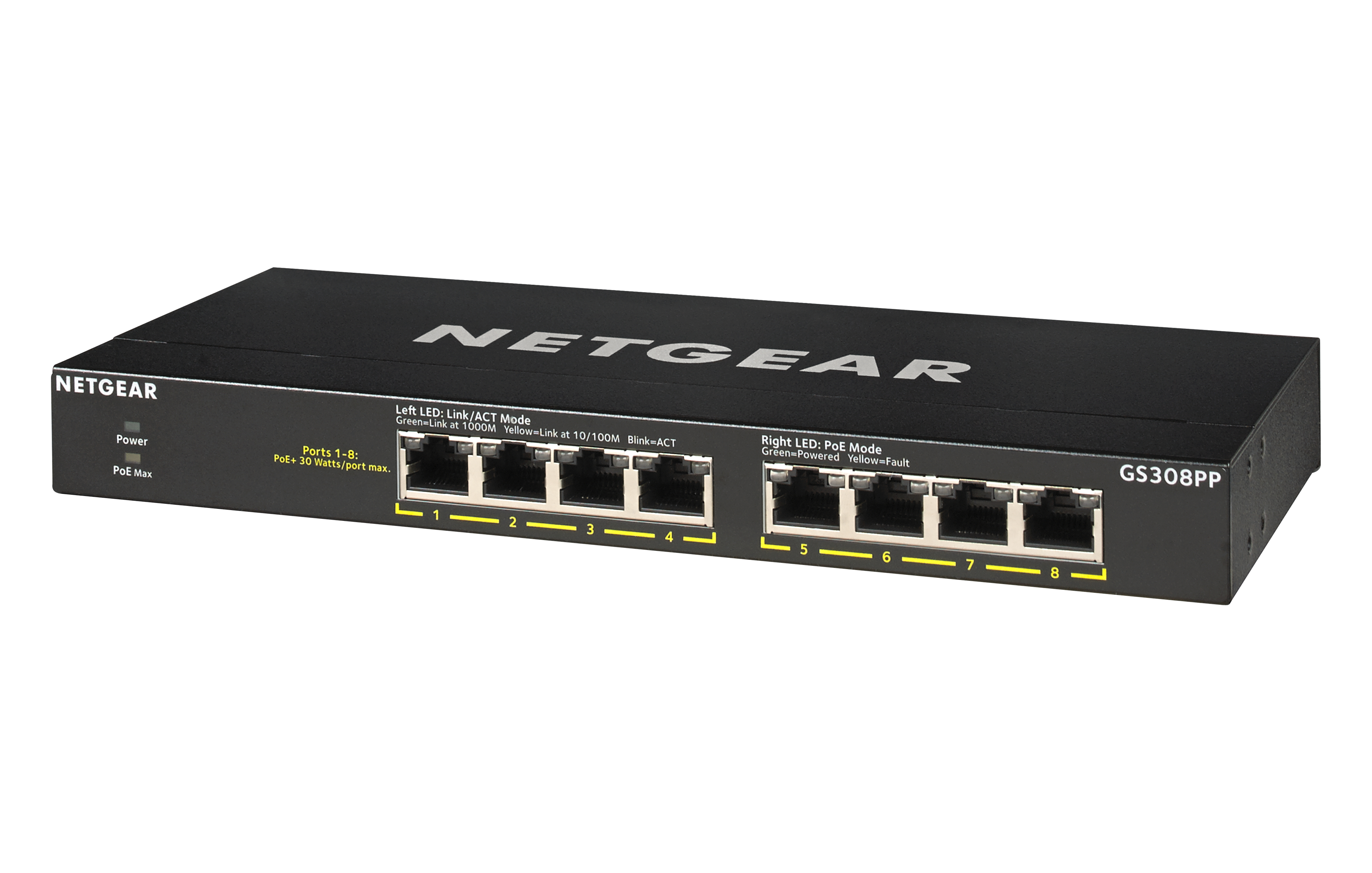 Netgear GS308PP - Switch - unmanaged - 8 x 10/100/1000 (PoE+), Ansicht 4