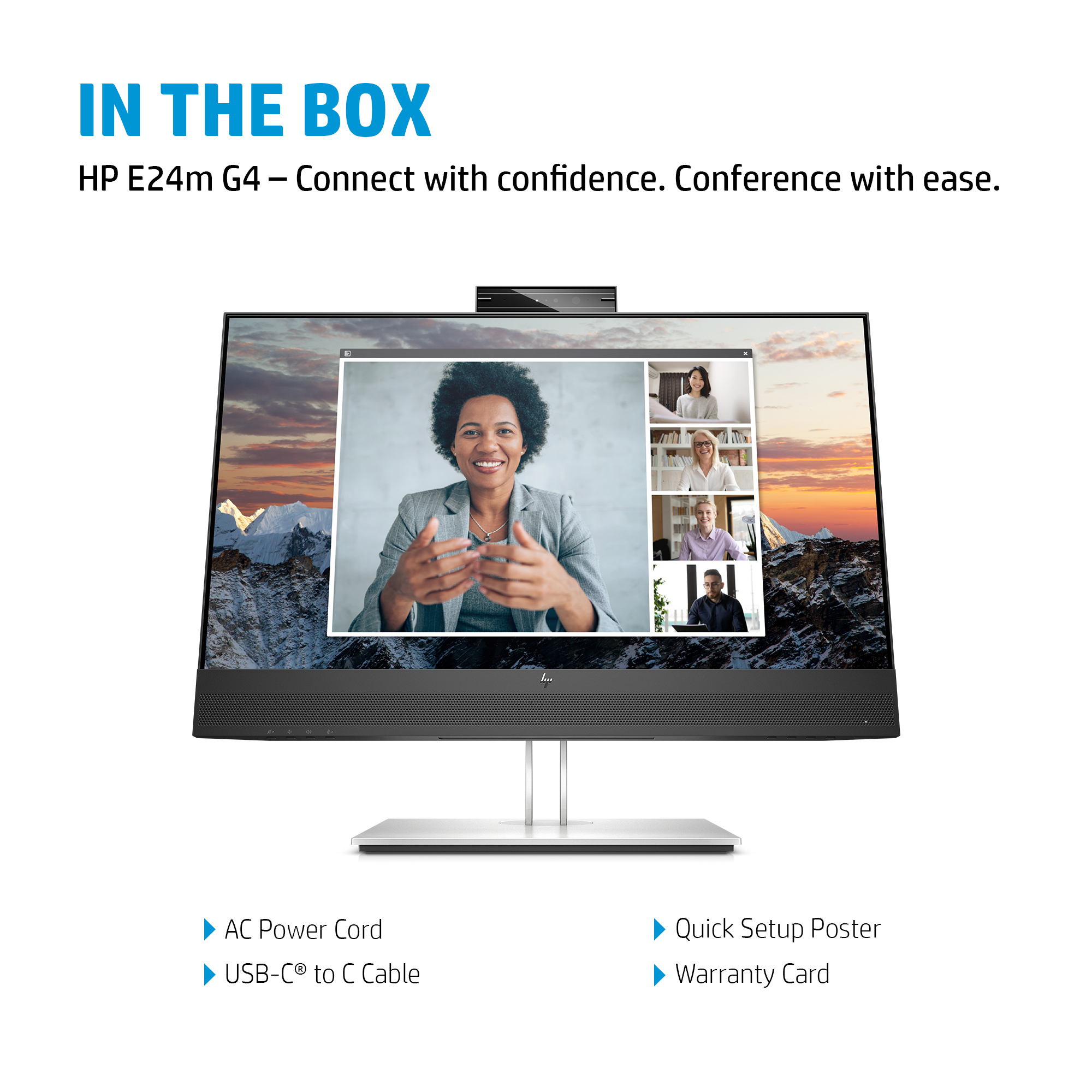 HP E24m G4, 60,5 cm (23.8), 1920 x 1080 Pixel, Full HD, 5 ms, Schwarz, Silber, Ansicht 4