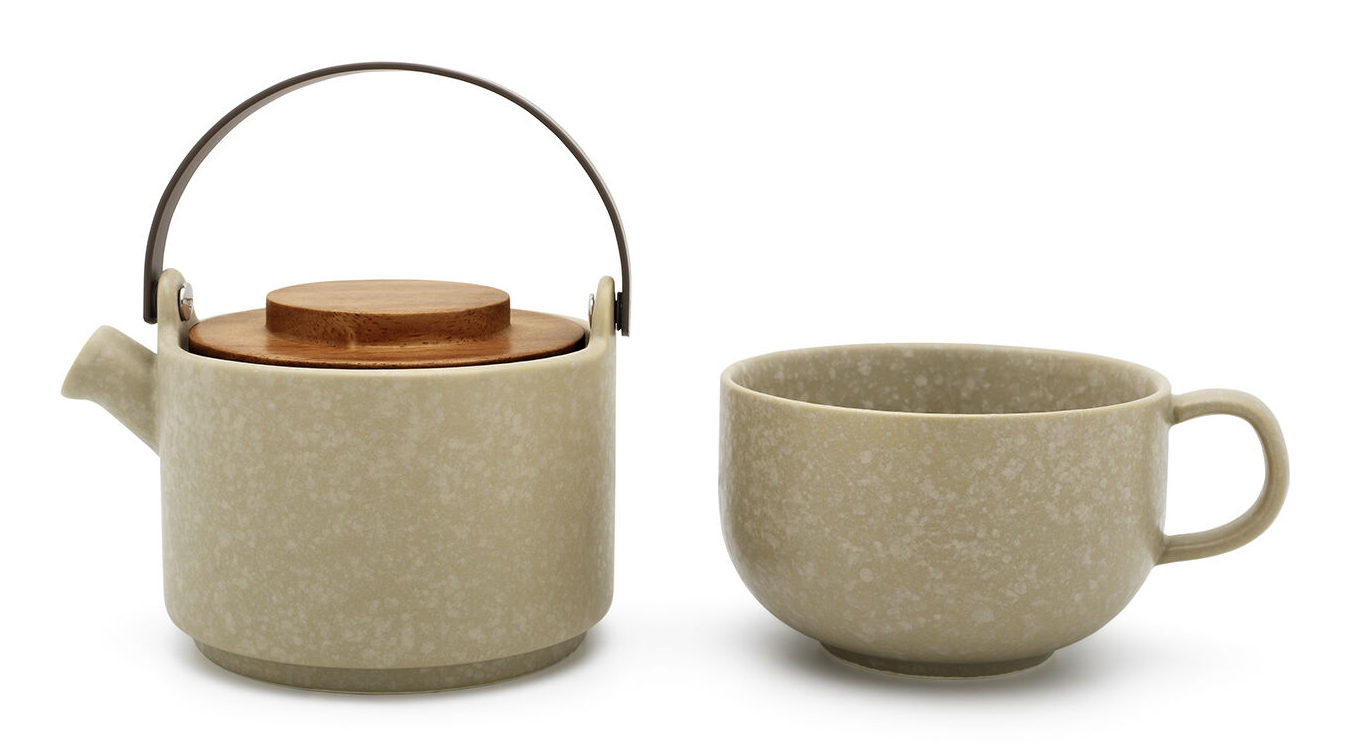 Bredemeijer Group Tea-for-one Umea beige Akazienholzdeckel 142024, Ansicht 2