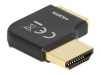 Delock HDMI-Adapter - HDMI männlich nach rechts abgewinkelt zu HDMI weiblich - Schwarz - unterstützt 8K 60 Hz (7680 x 4320)