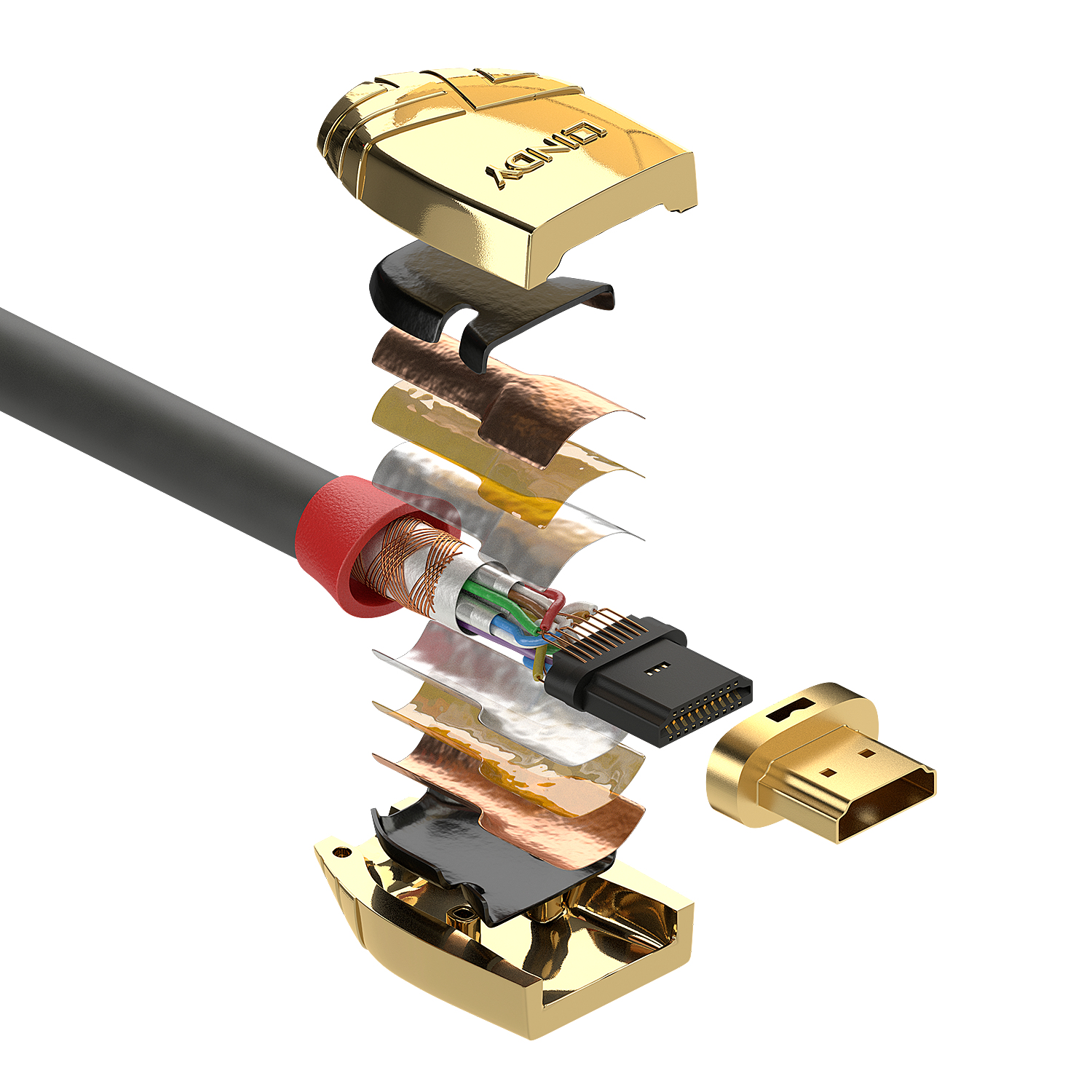 Lindy Gold Line - HDMI mit Ethernetkabel - HDMI (M), Ansicht 2
