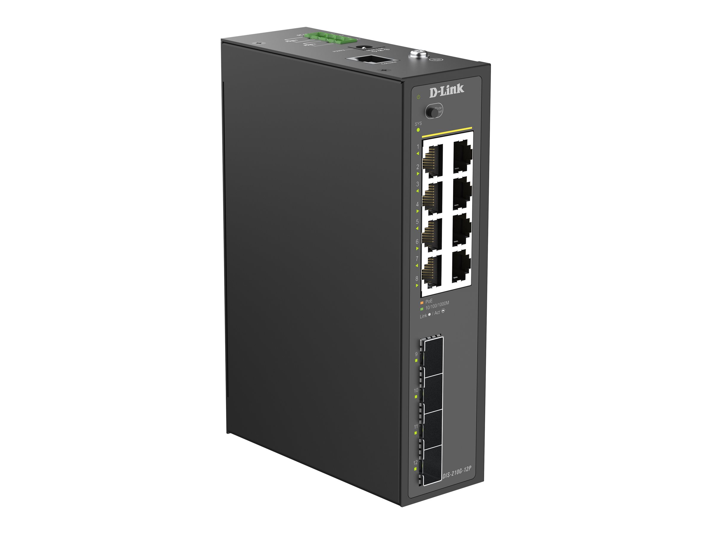 D-Link DIS 210G-12P - Switch - industriell - Smart - 8 x 10/100/1000 (PoE+)