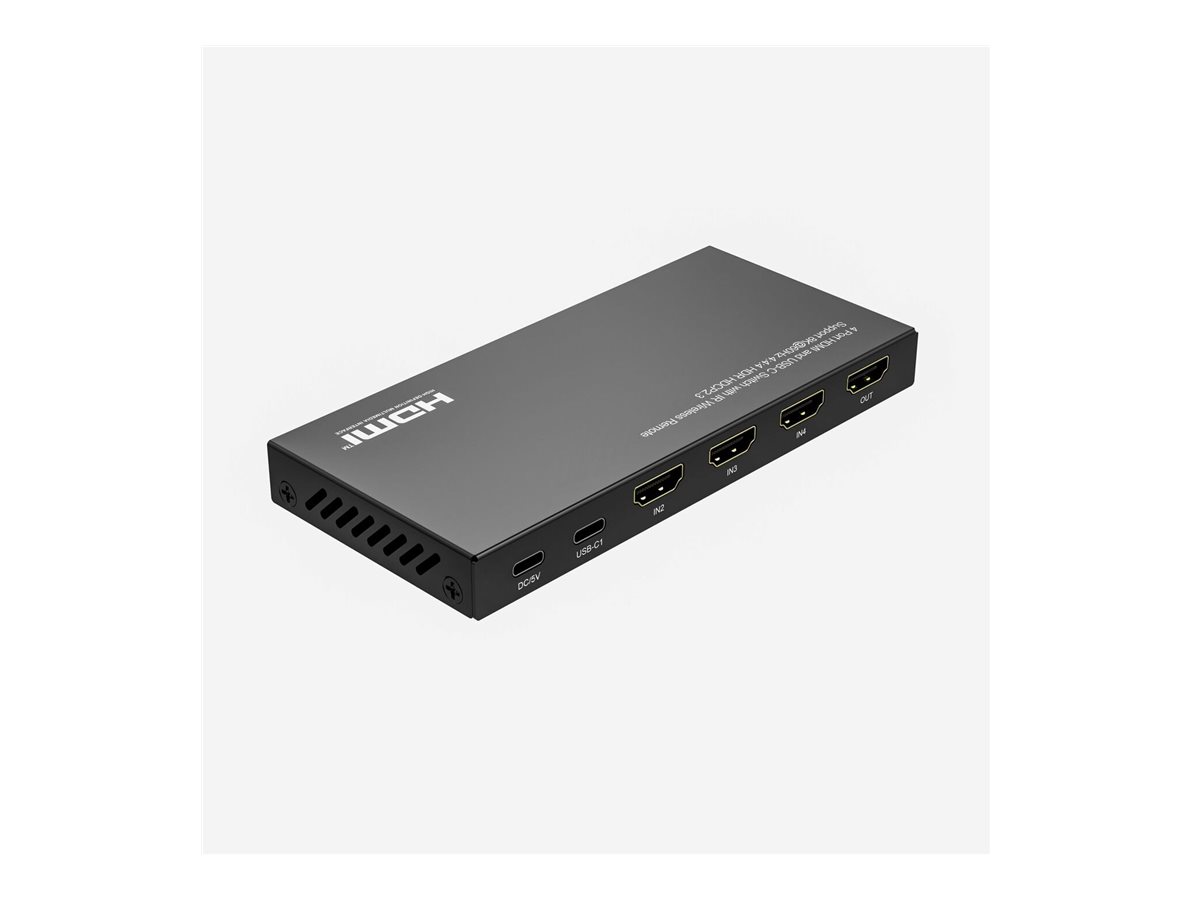 MicroConnect 8Ka60Hz USB-C and HDMI Switch 4x1 HDCP 2.3 w/Remote - USB Typ C, Ansicht 4