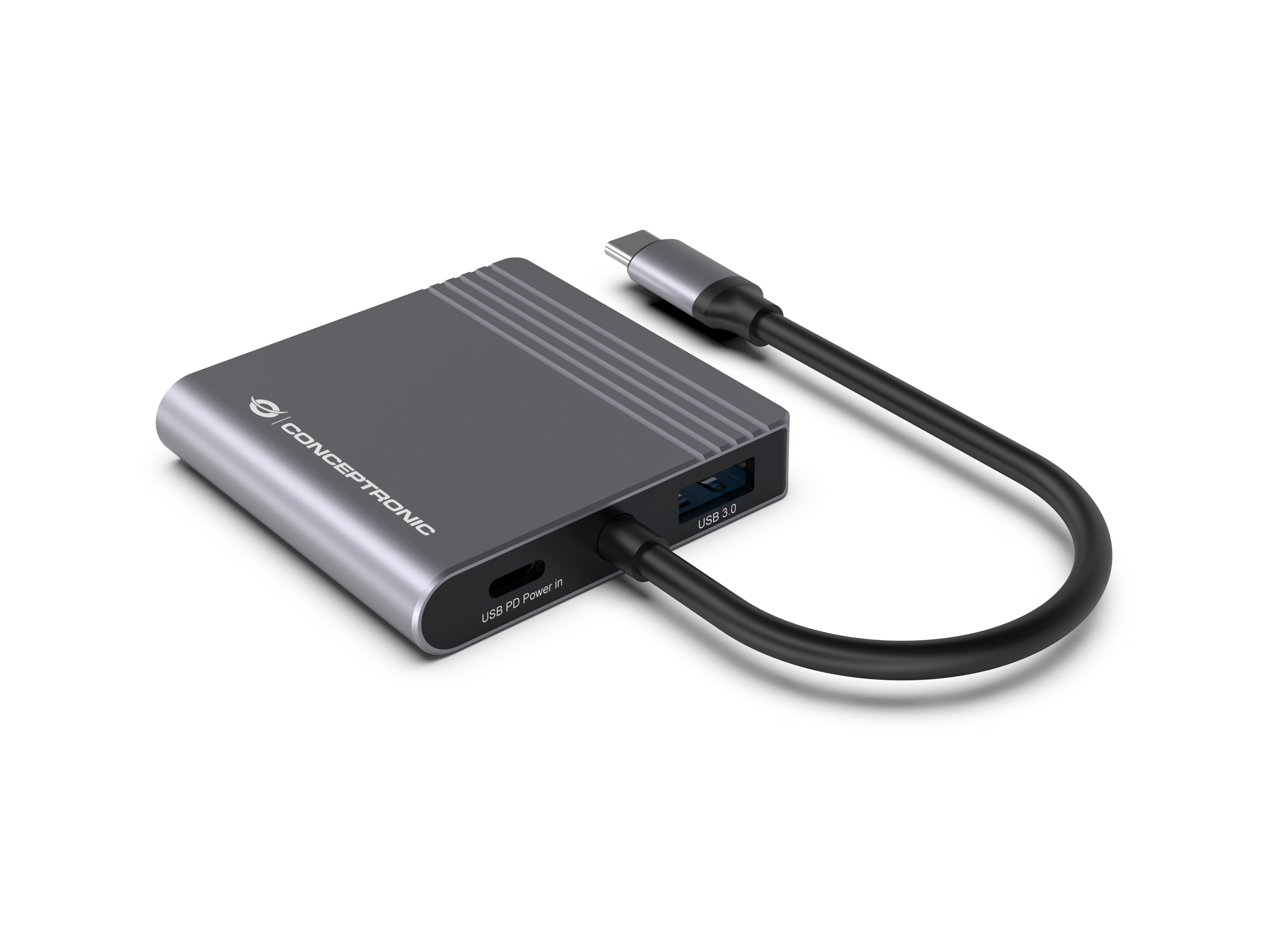 Conceptronic Dockingstation - USB-C - 2 x HDMI - 0,25 m - Grau, Ansicht 2