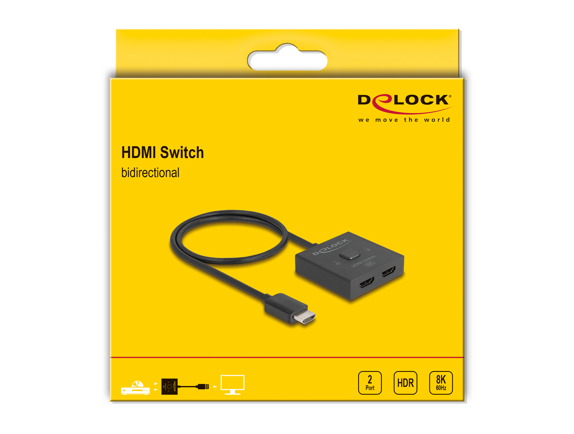 Delock Video/Audio-Schalter - 8K, bidirektional, Ansicht 3