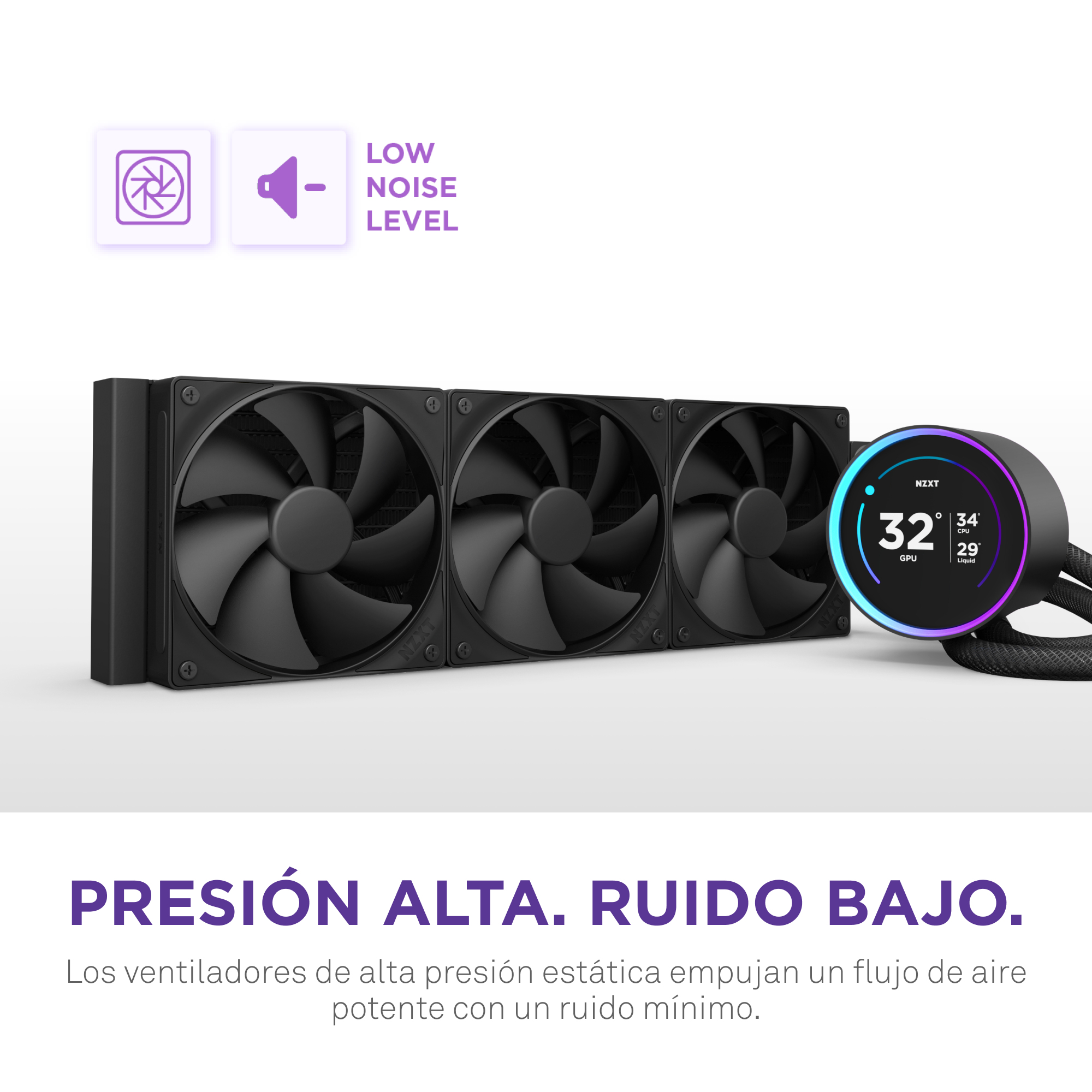 NZXT Kraken Elite 360 - Prozessor-Flüssigkeitskühlsystem - mit LCD-Display - Kühlergröße: 360 mm (für: LGA1851, LGA170), Ansicht 2
