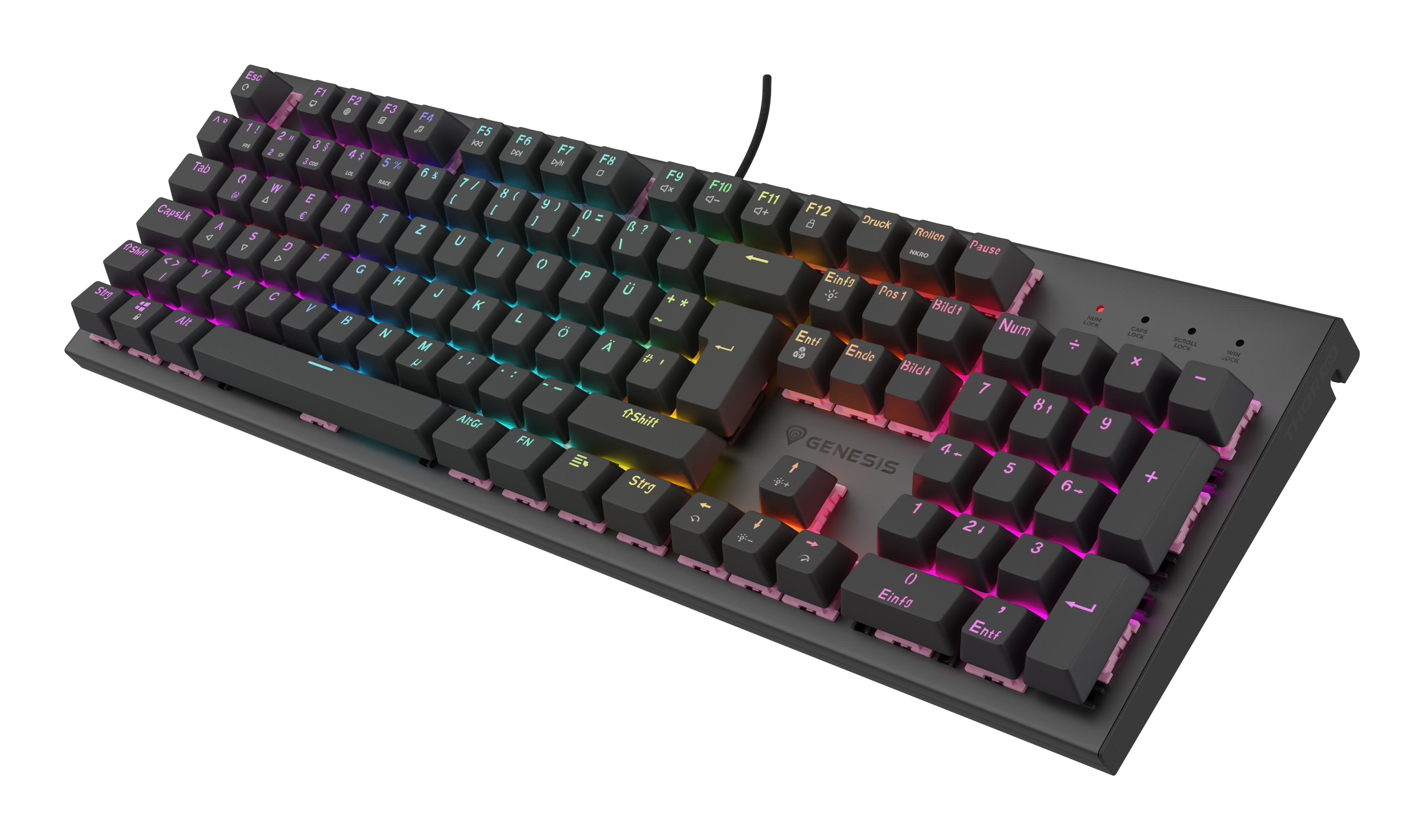 natec Gaming Tastatur Thor 303 silent kabelgeb. - Tastatur - TL: Deutsch, QWERTZ, Ansicht 4